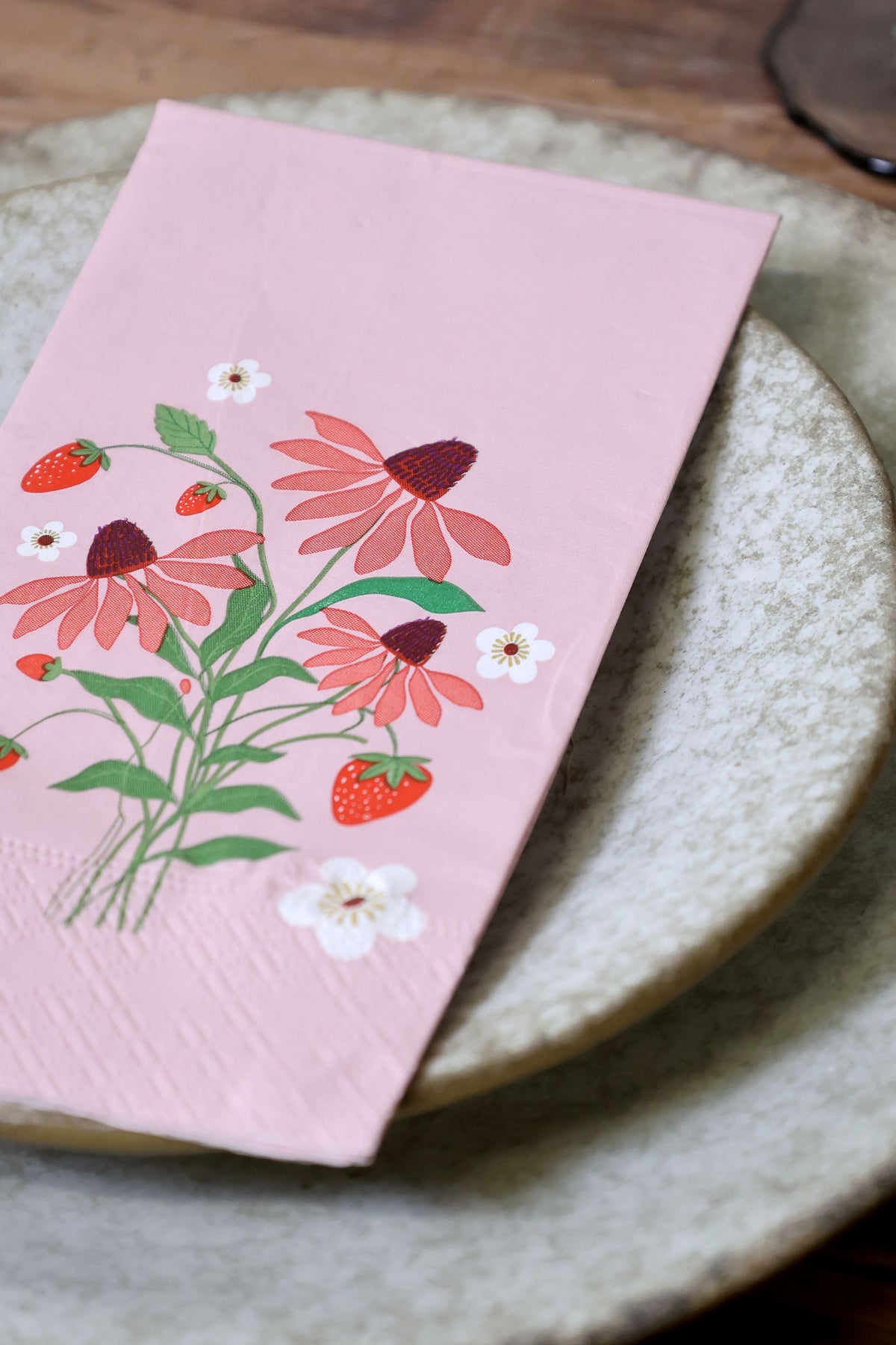 Servietten 40x40 mit Erdbeeren, 16 Stück, 3-lagig