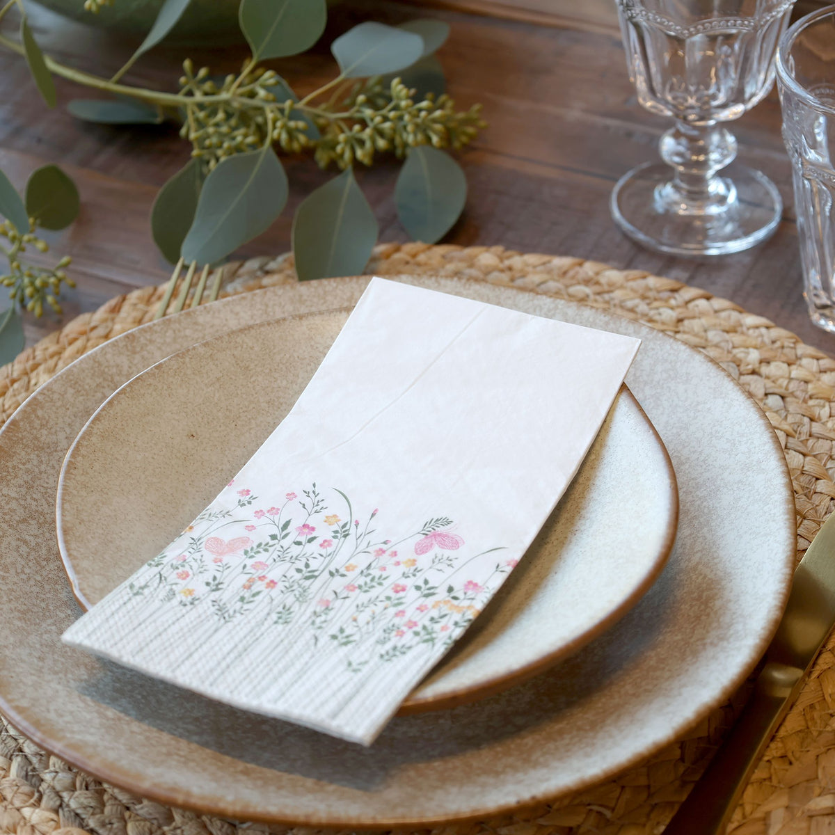 Servietten mit Blumenmotiv, 16 Stück, 3-lagig