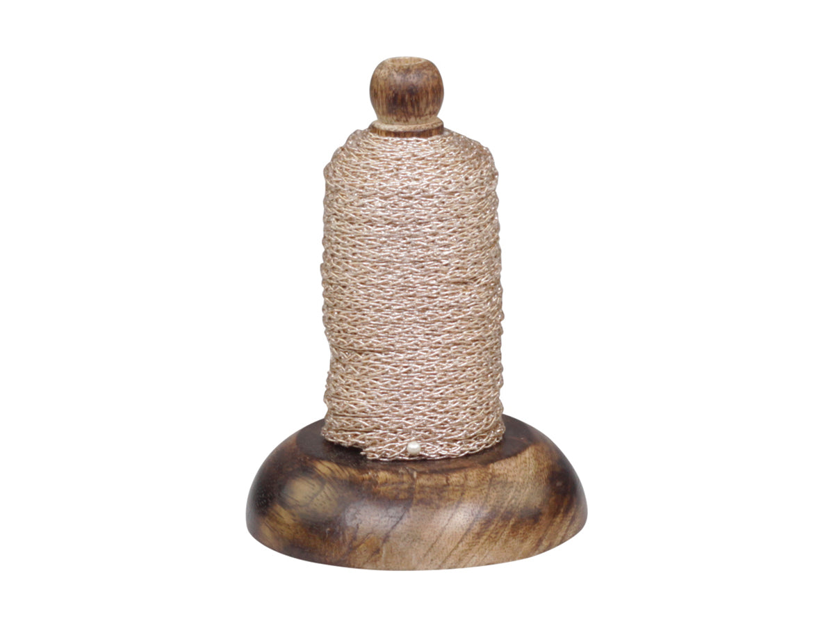 Ribbon braided L5 m on wooden spool antique champagne