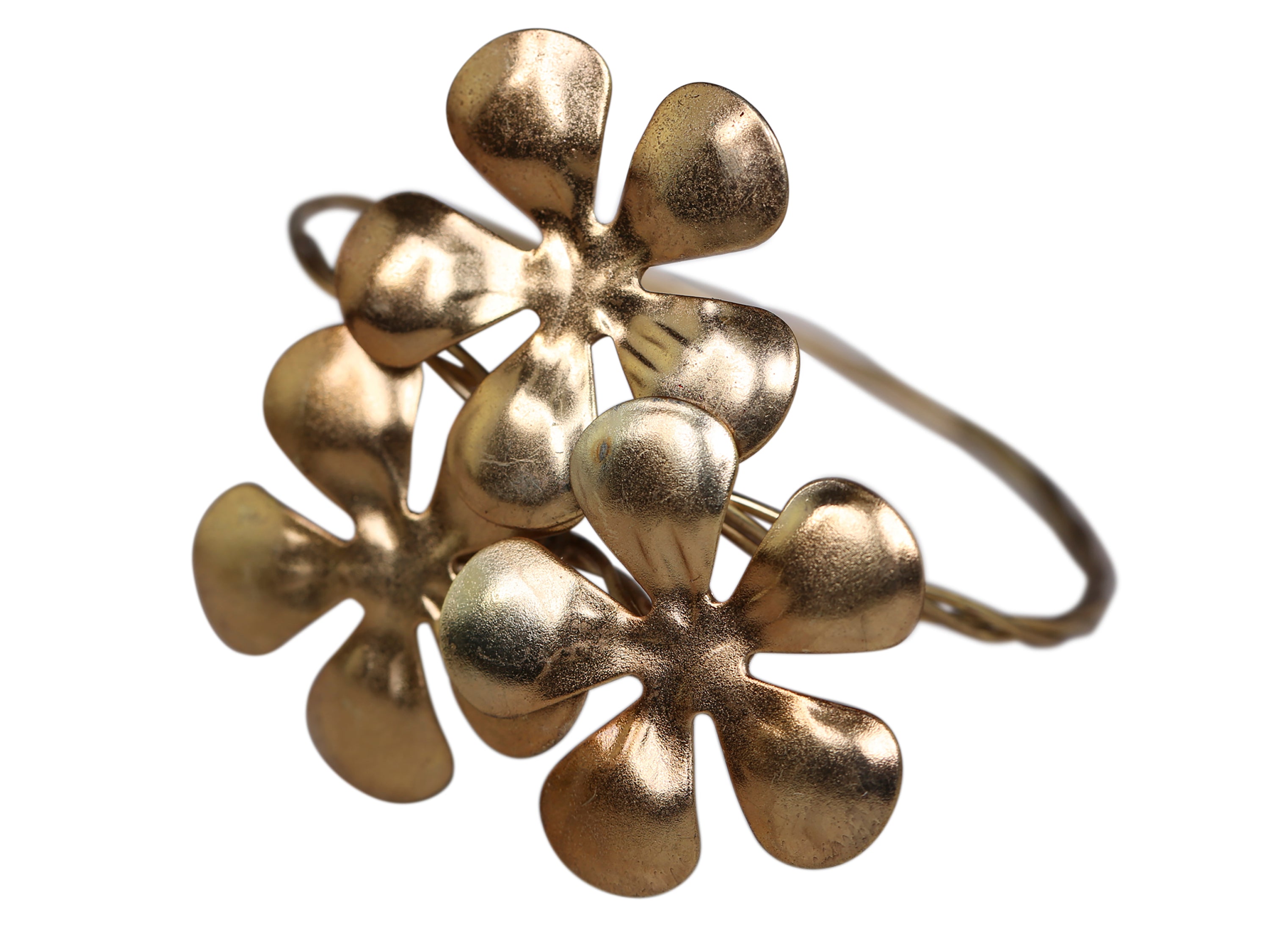 Napkin Ring w. flowers H5/D6 cm brass