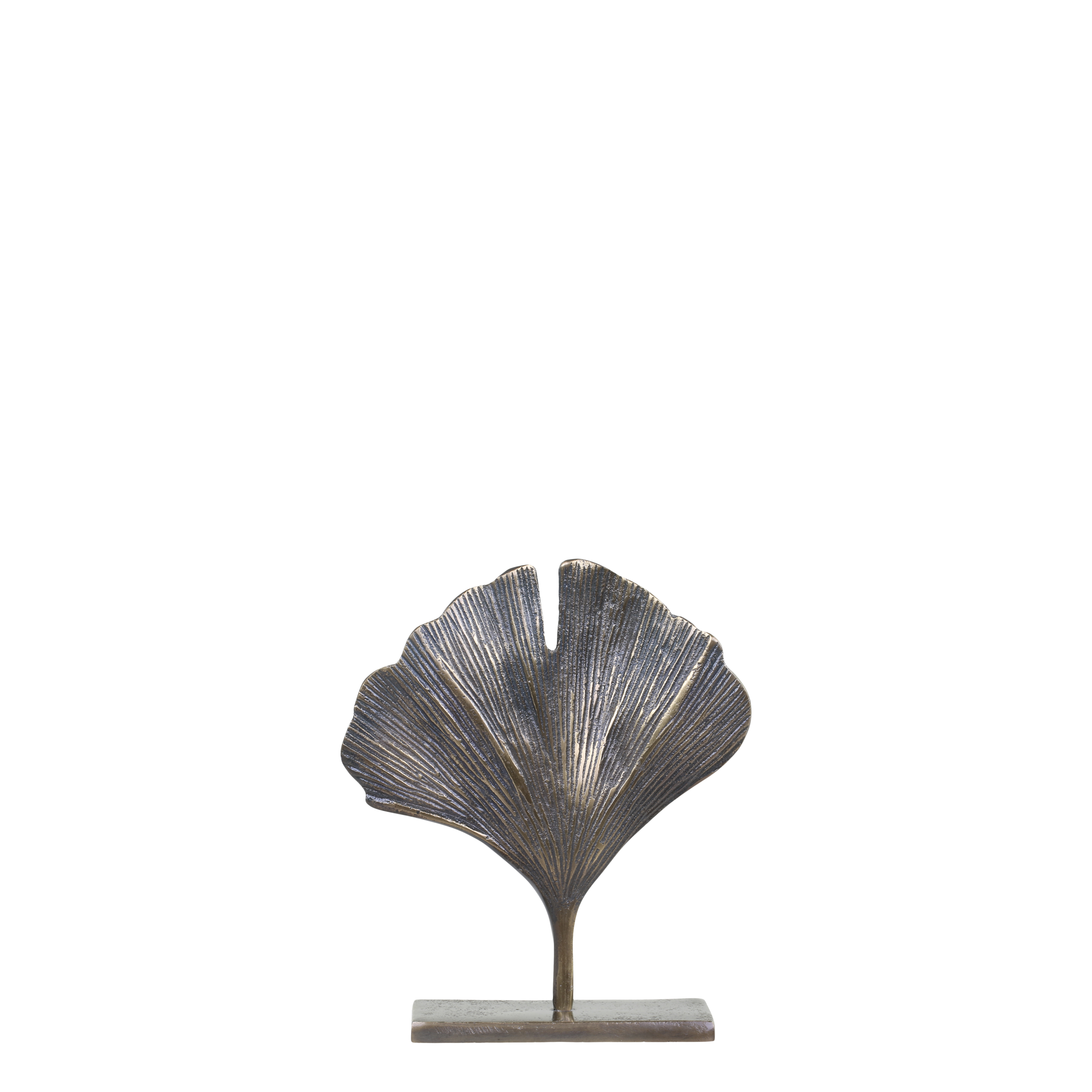 Leaf decor on foot H19.5/L17/W6 cm brass