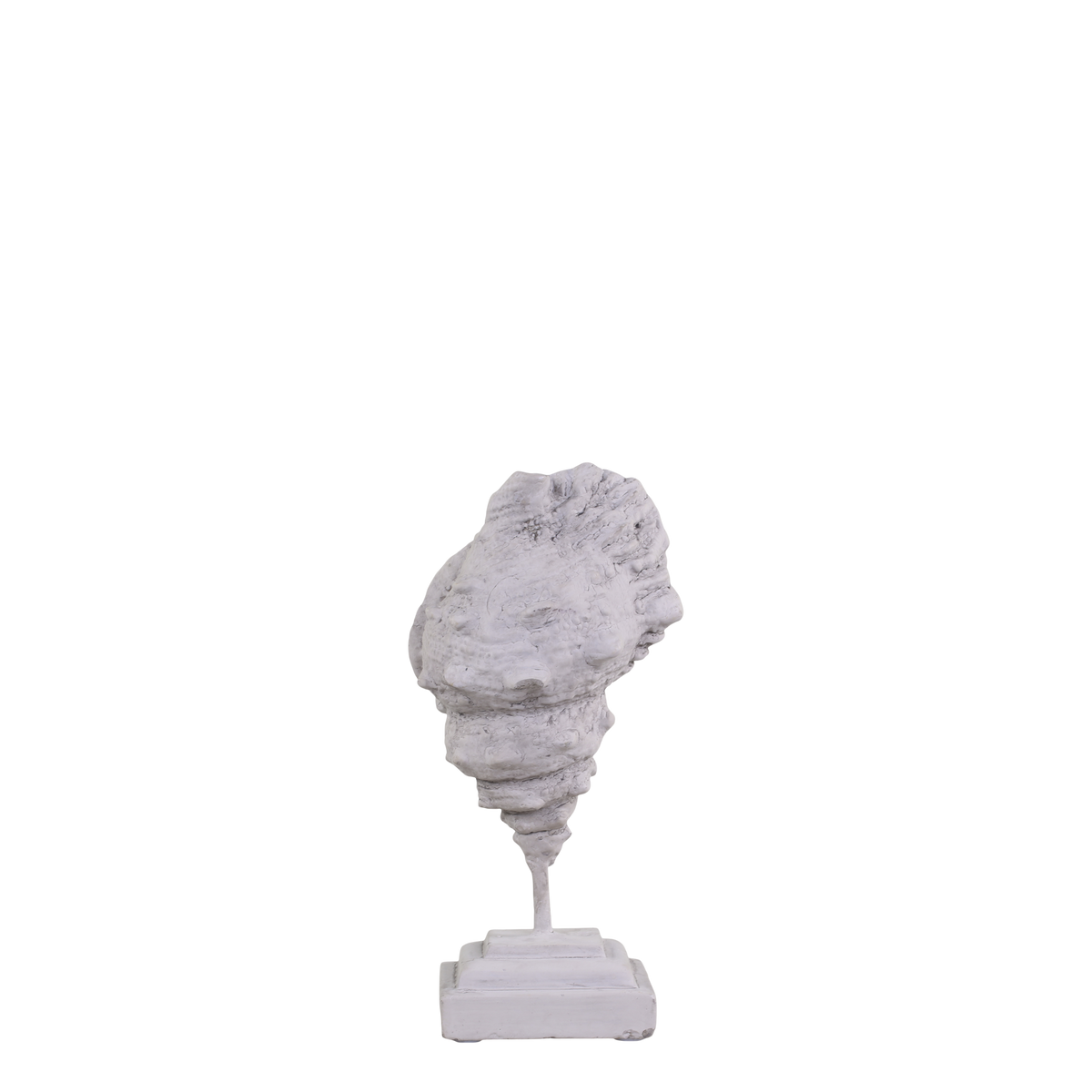 Dekoration Muschel auf Fuß, Polyresin, Antique Grau, 20 cm