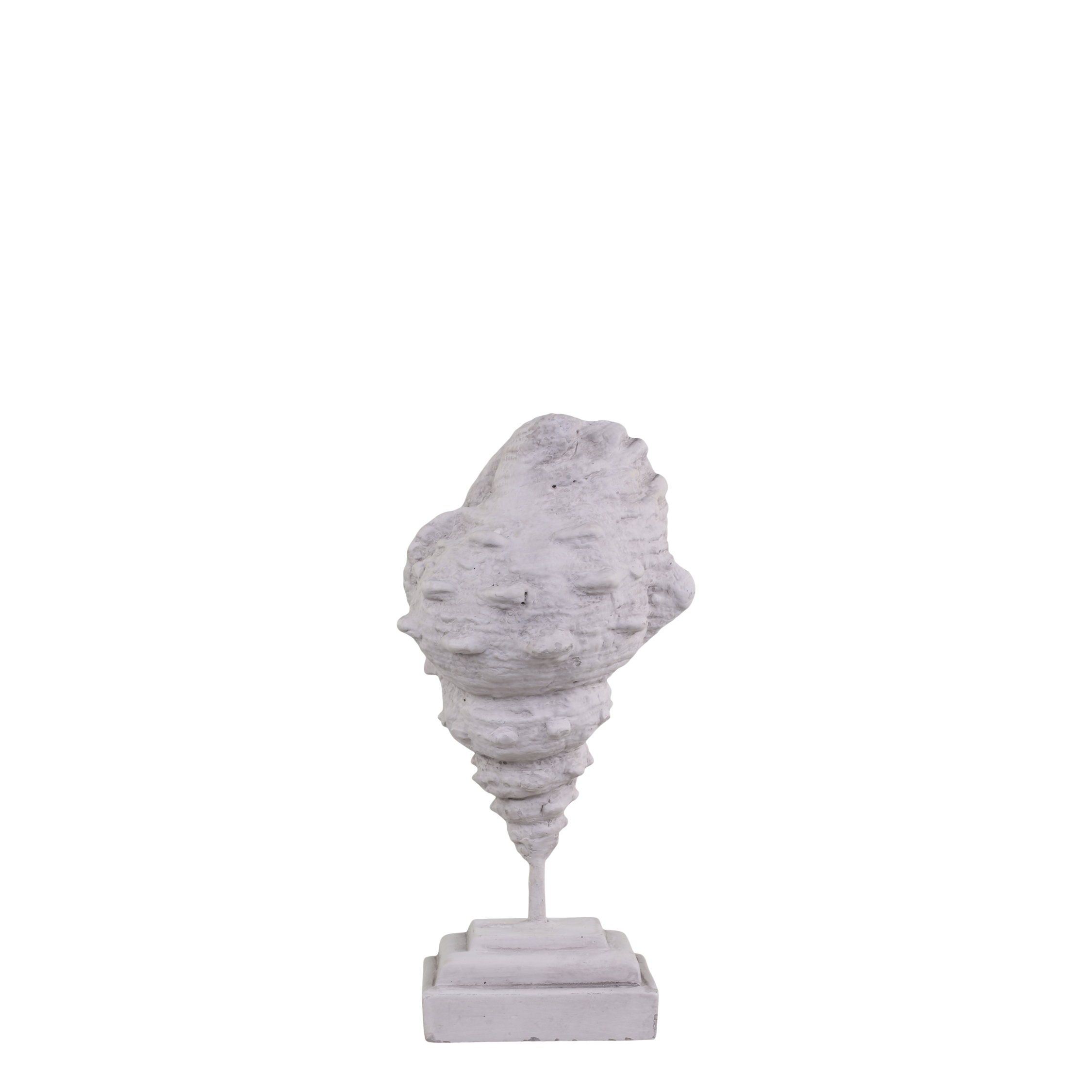 Dekoration Muschel auf Fuß, Polyresin, antique grau, 23 cm