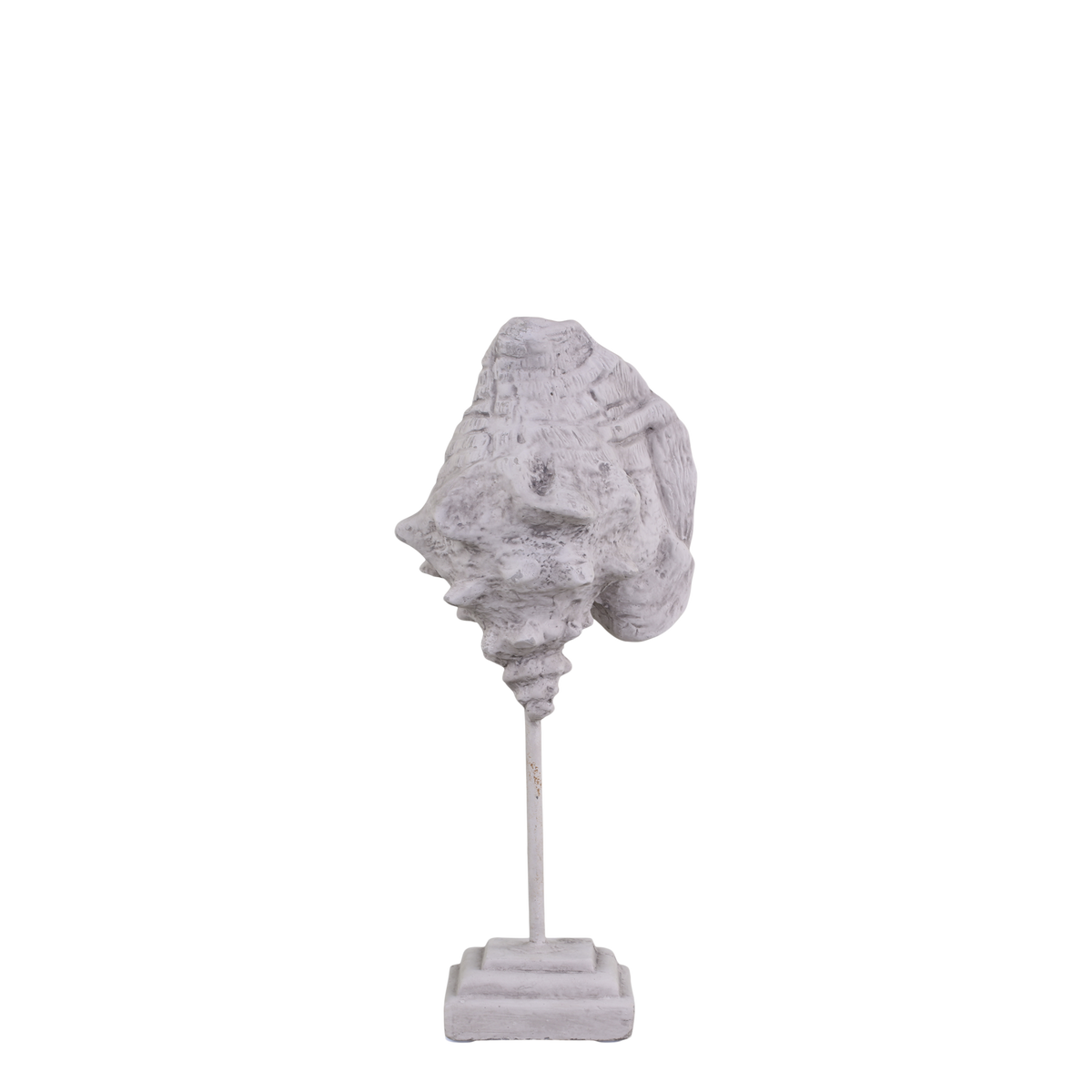Dekoration Muschel auf Fuß 26 cm Polyresin antique grau