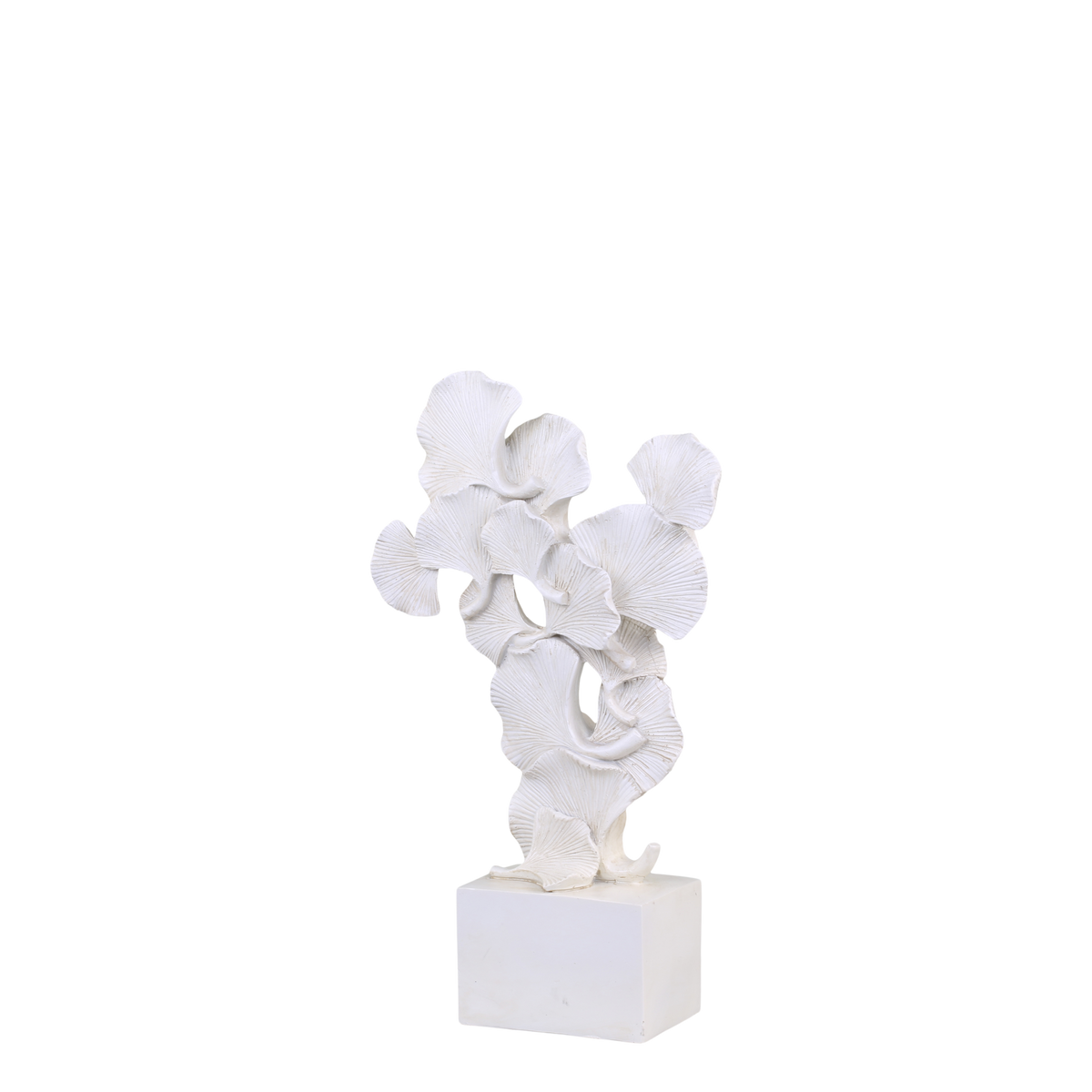 Blatt-Deko auf Fuß fürs Sideboard, Polyresin, 27 cm