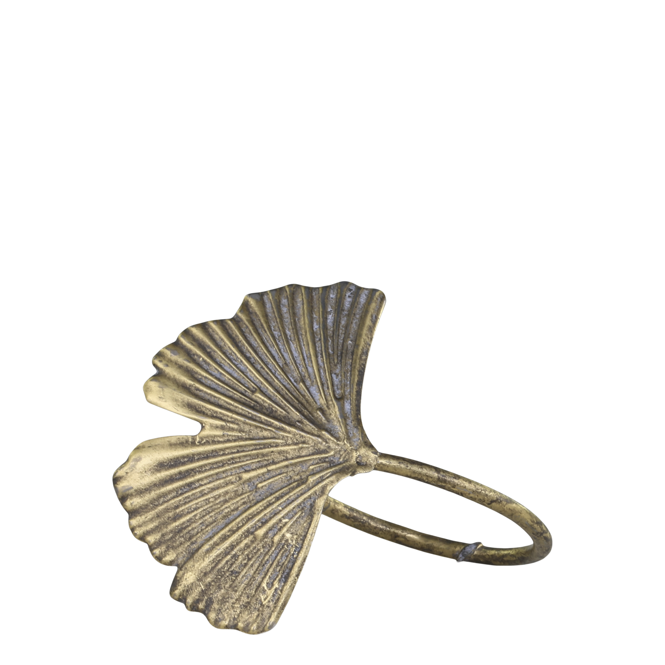 Napkin Ring w. leaf H5/D4 cm brass