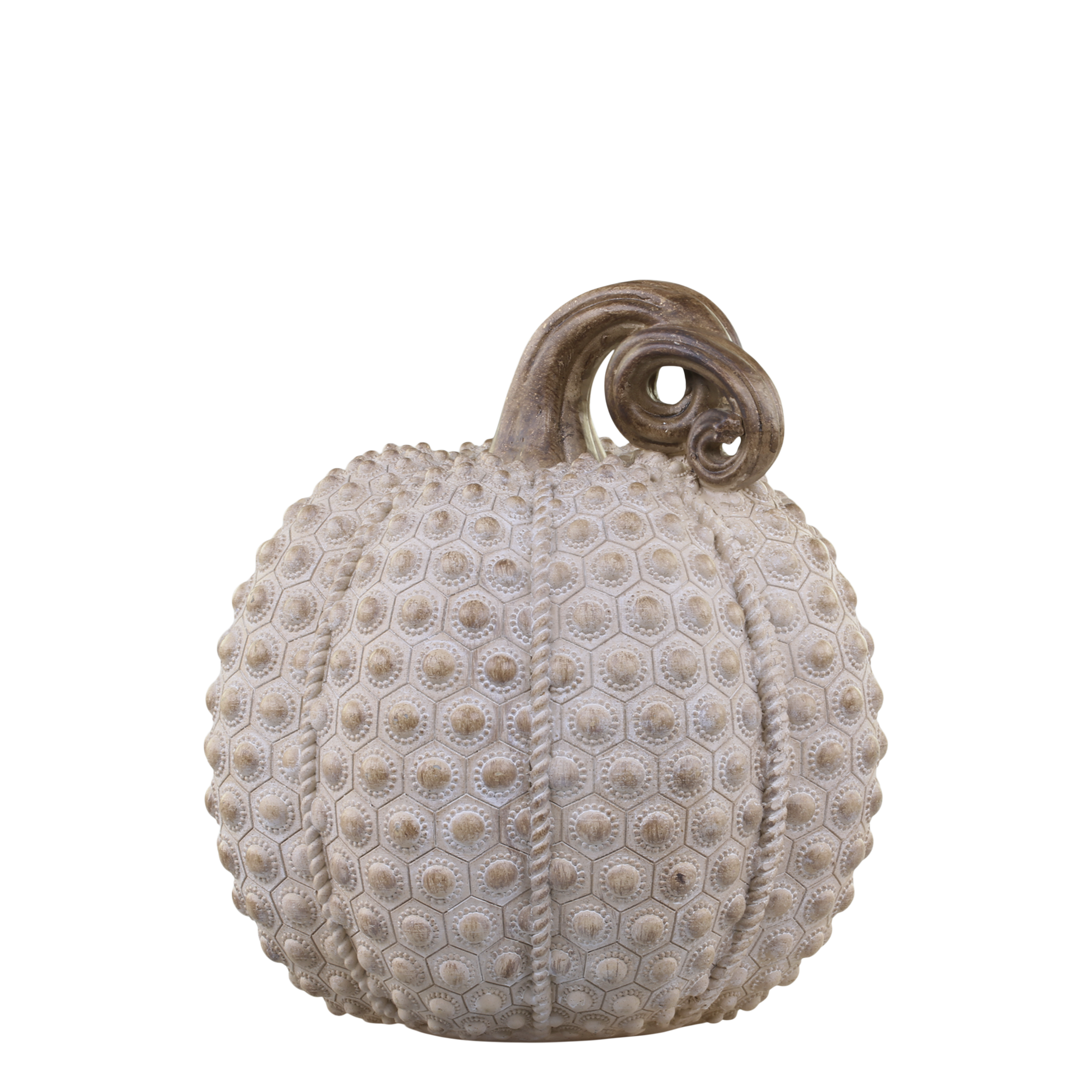 Pumpkin w. gold H24/D21.5 cm antique latte