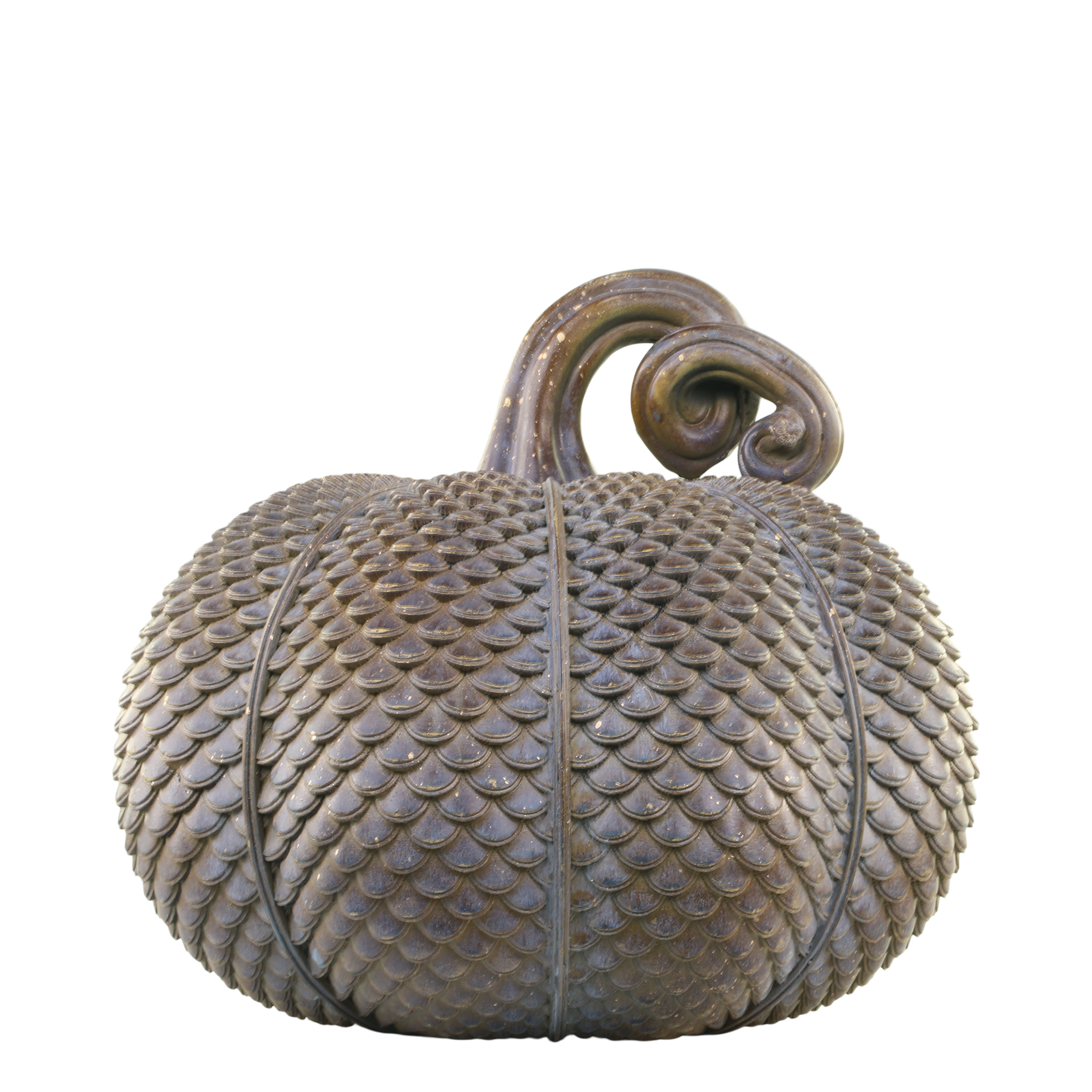 Pumpkin w. gold H25.5/D29 cm antique mocca