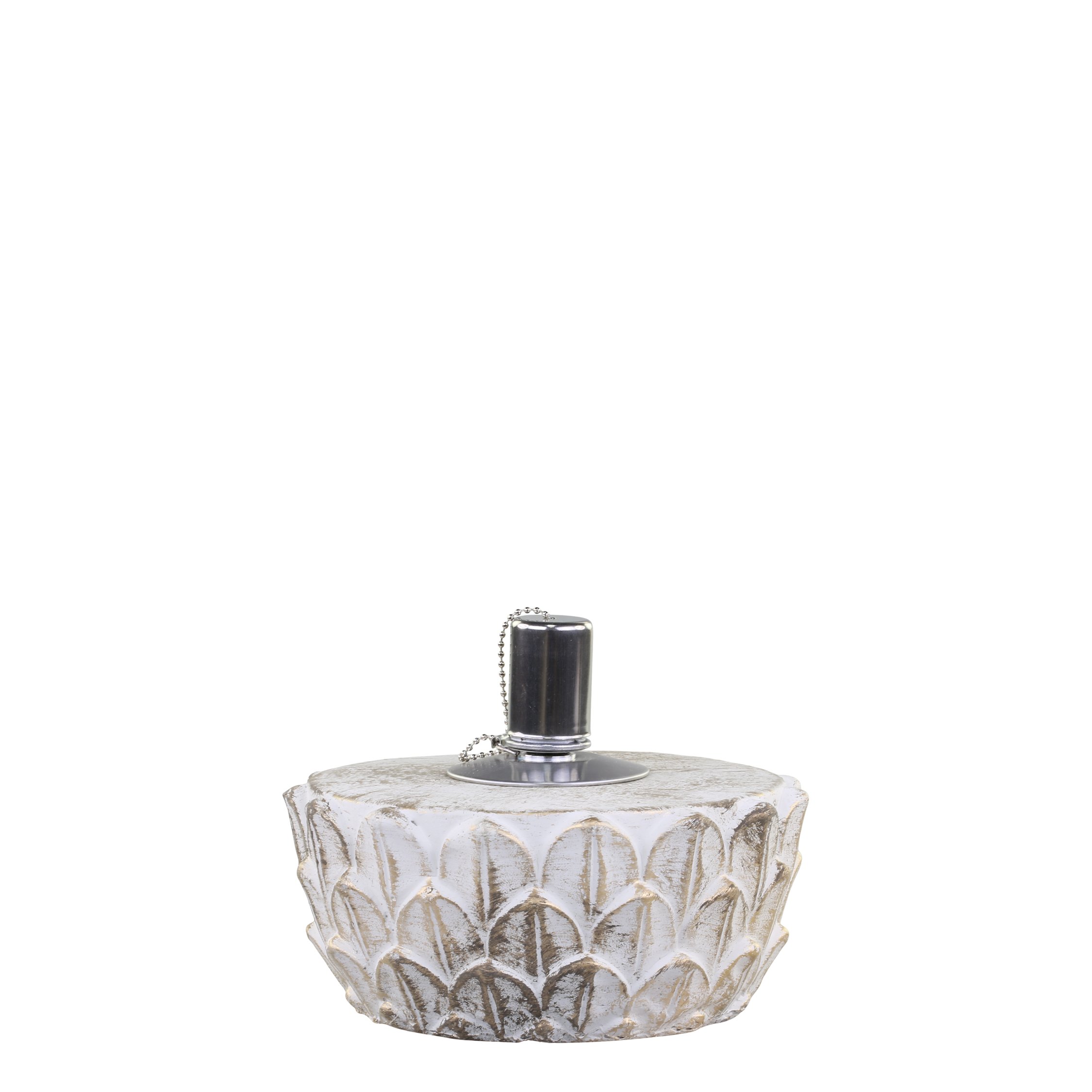 Vittel Oil Lamp w. golden pattern H8/D17.5 cm cream