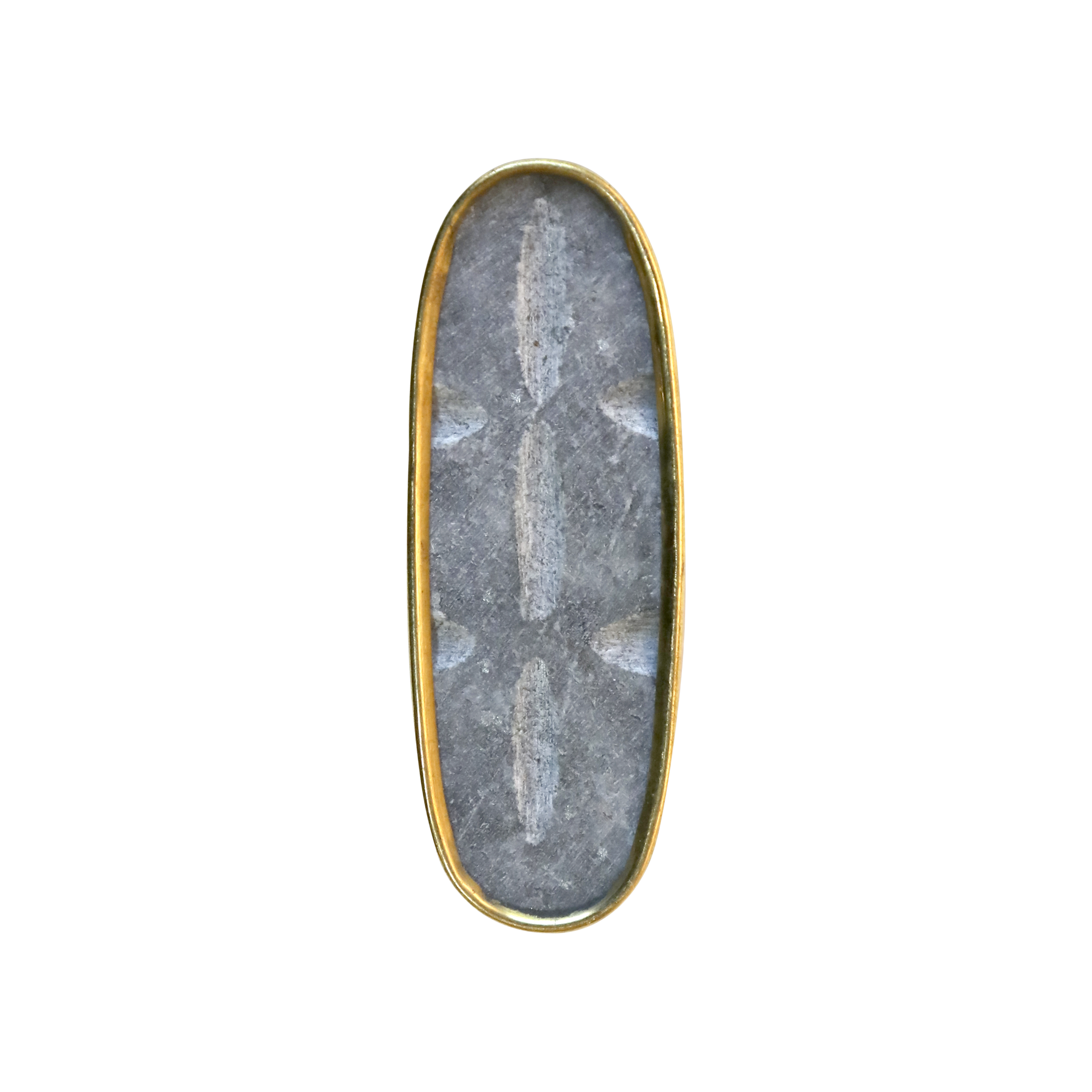 Griff mit Messingkante, schwarz, Polyresin und Marmor