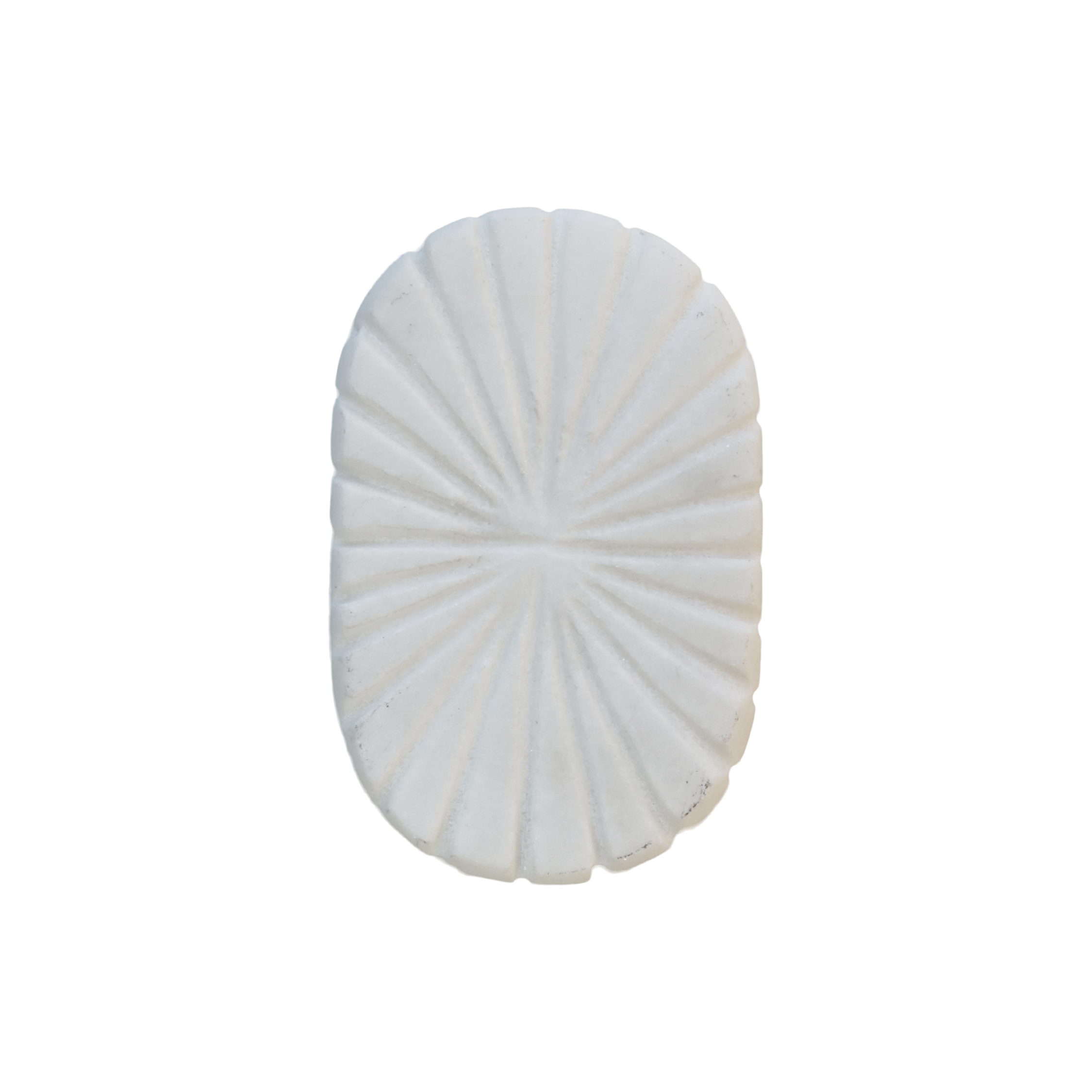 Marmor-Griff mit Rillen, 3,5 cm hoch, weiß