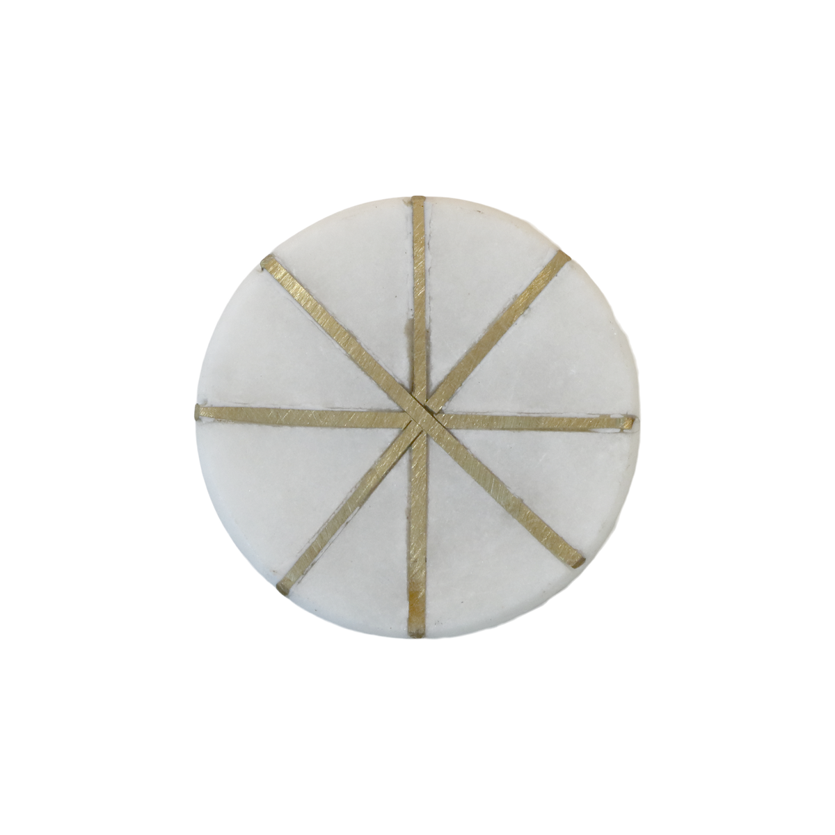 Marmor-Griff mit Messingdetails, 4 cm, weiß