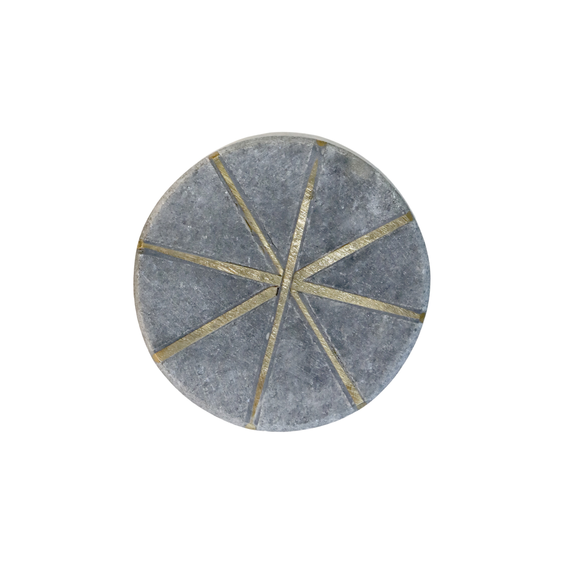 Marmor-Griff mit Messingdetails, schwarz, 4 cm