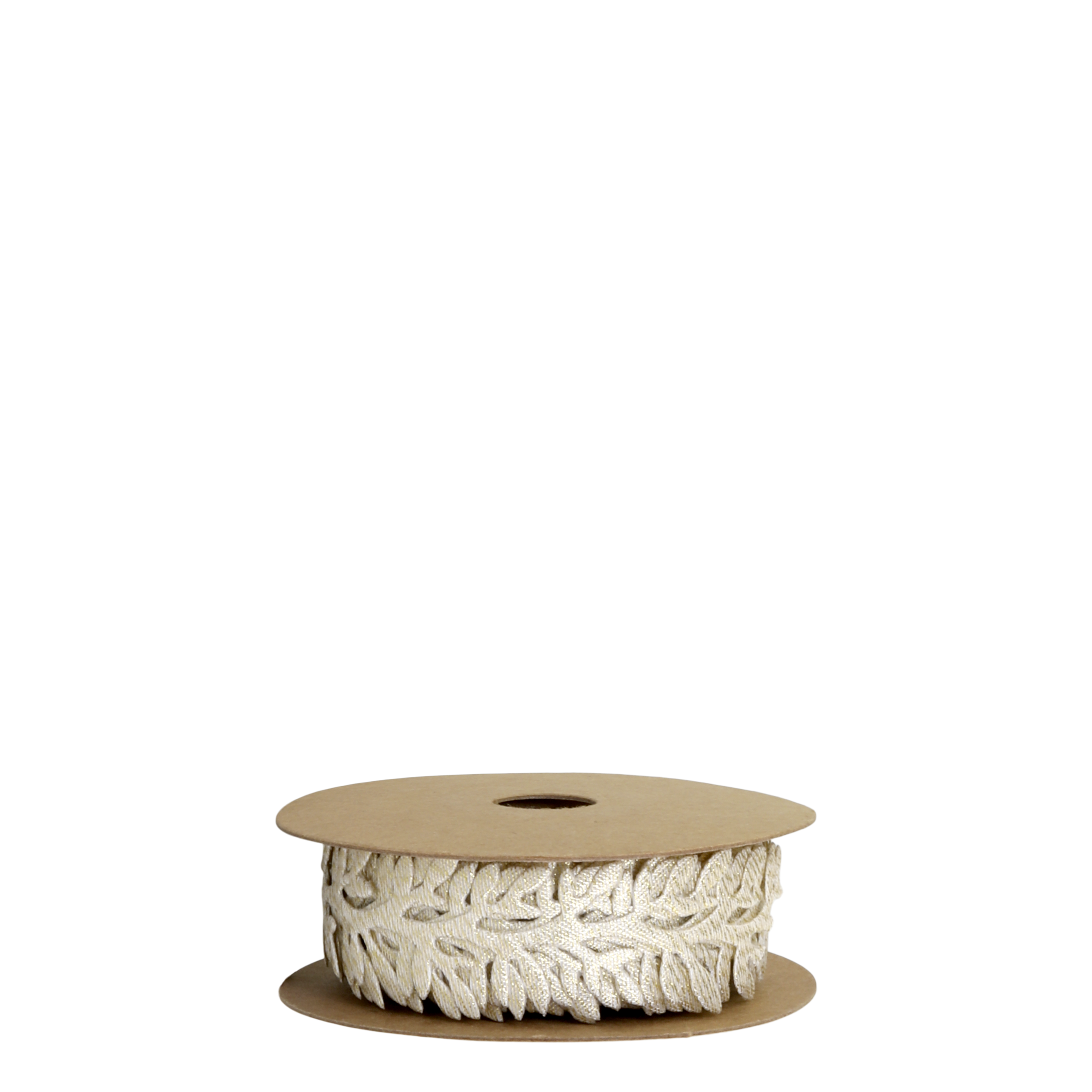 Lace Ribbon w. leaves L5 m/W23 mm gold glitter