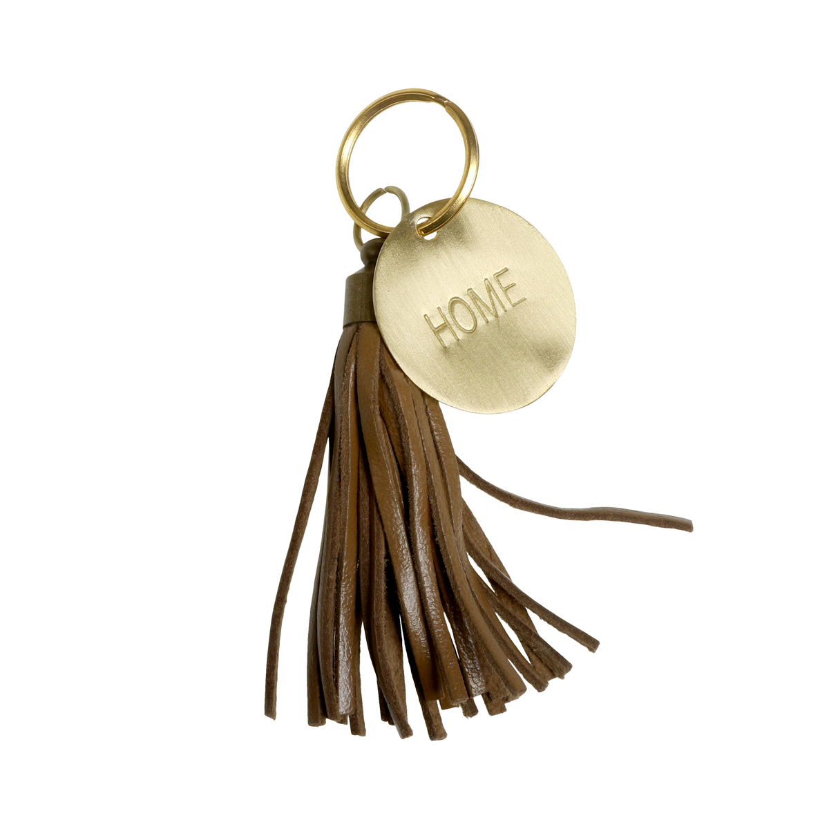 Schlüsselanhänger aus Leder Home, cognac, 16 cm lang