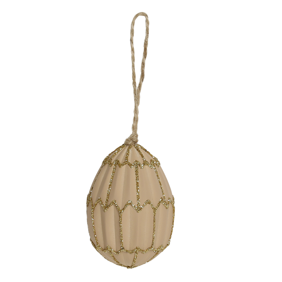 Osterei mit Glitzer in Antique Puder, 6 cm hoch