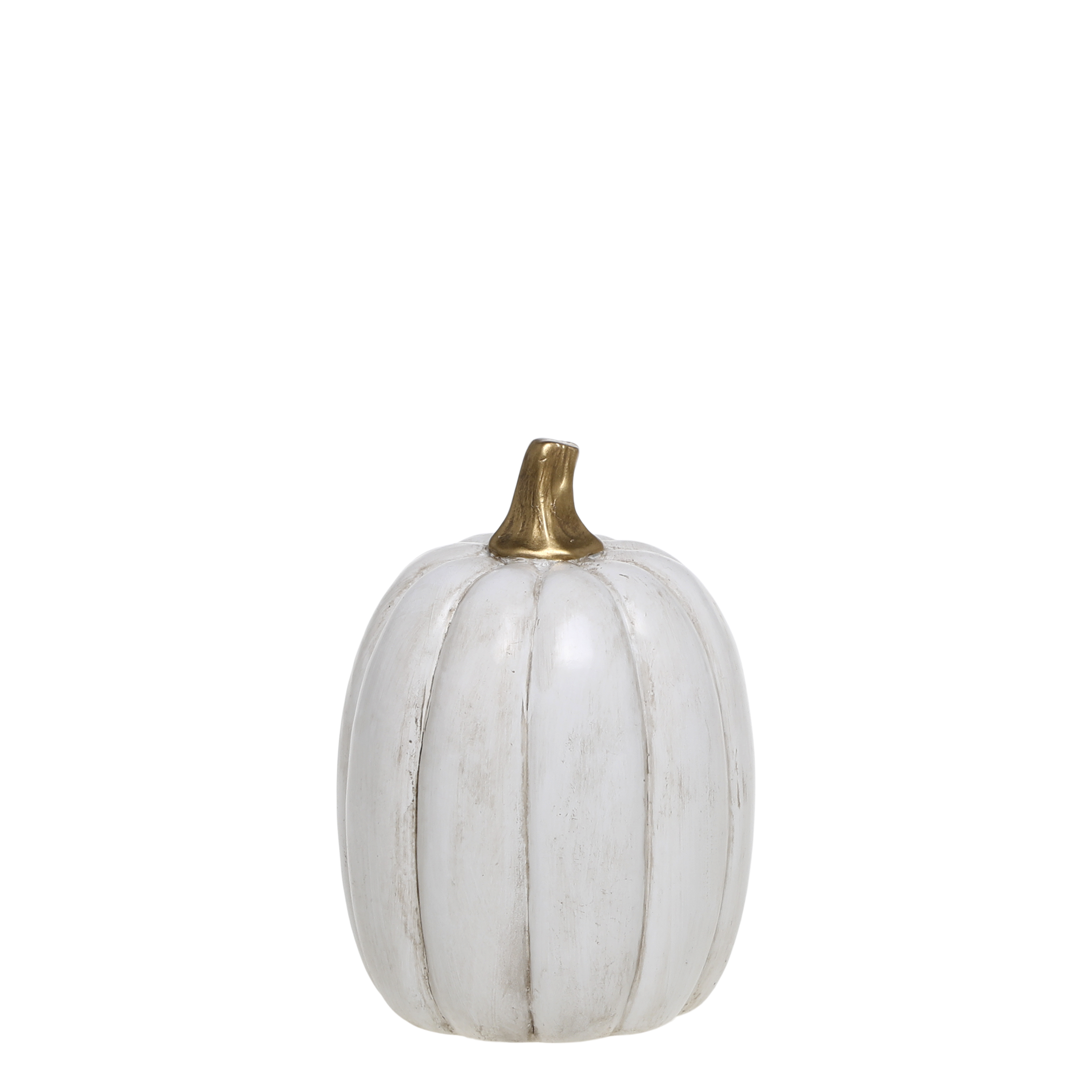Pumpkin w. gold H13/D8.5 cm antique white