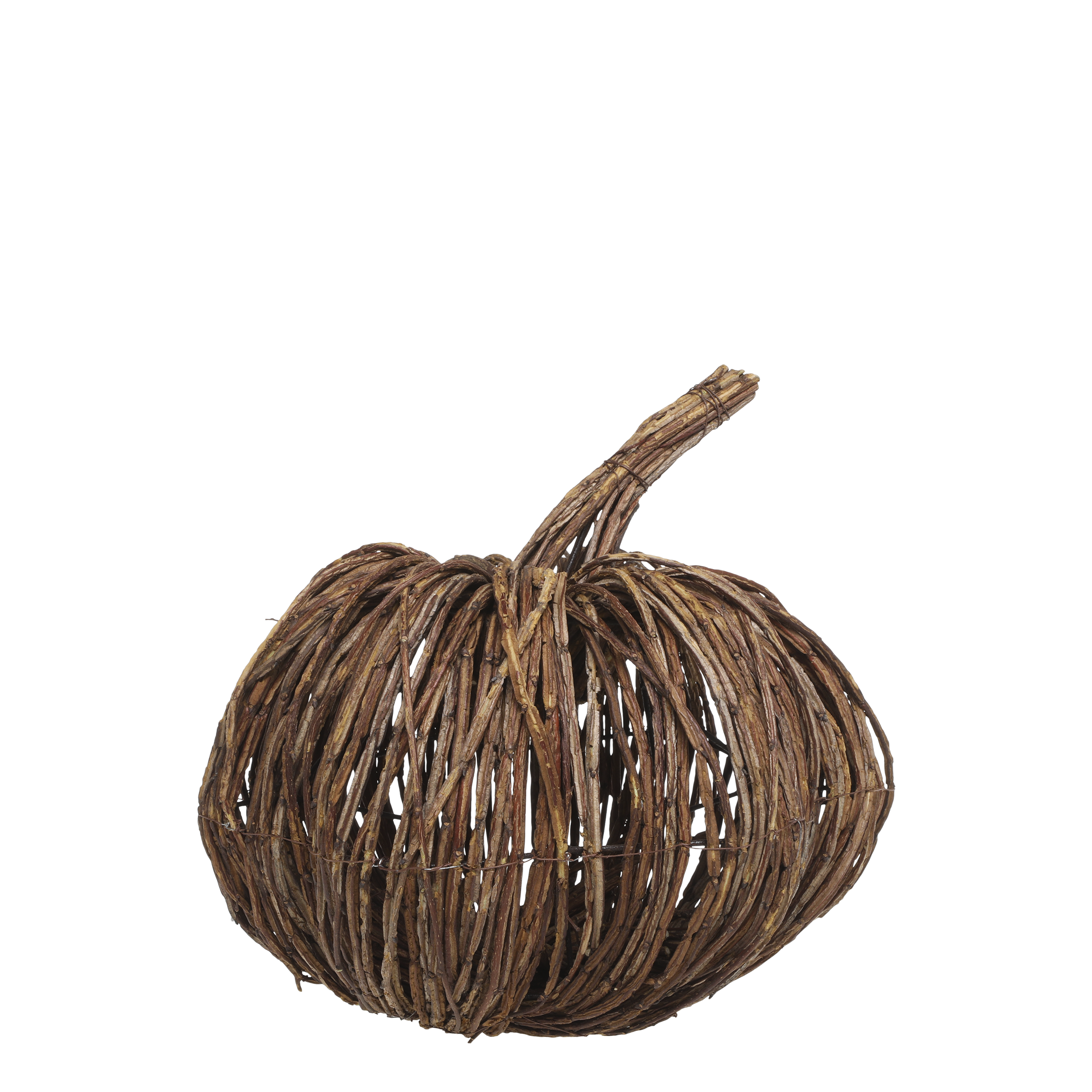 Kürbis aus Rattan und Eisen, 35 cm hoch, natur