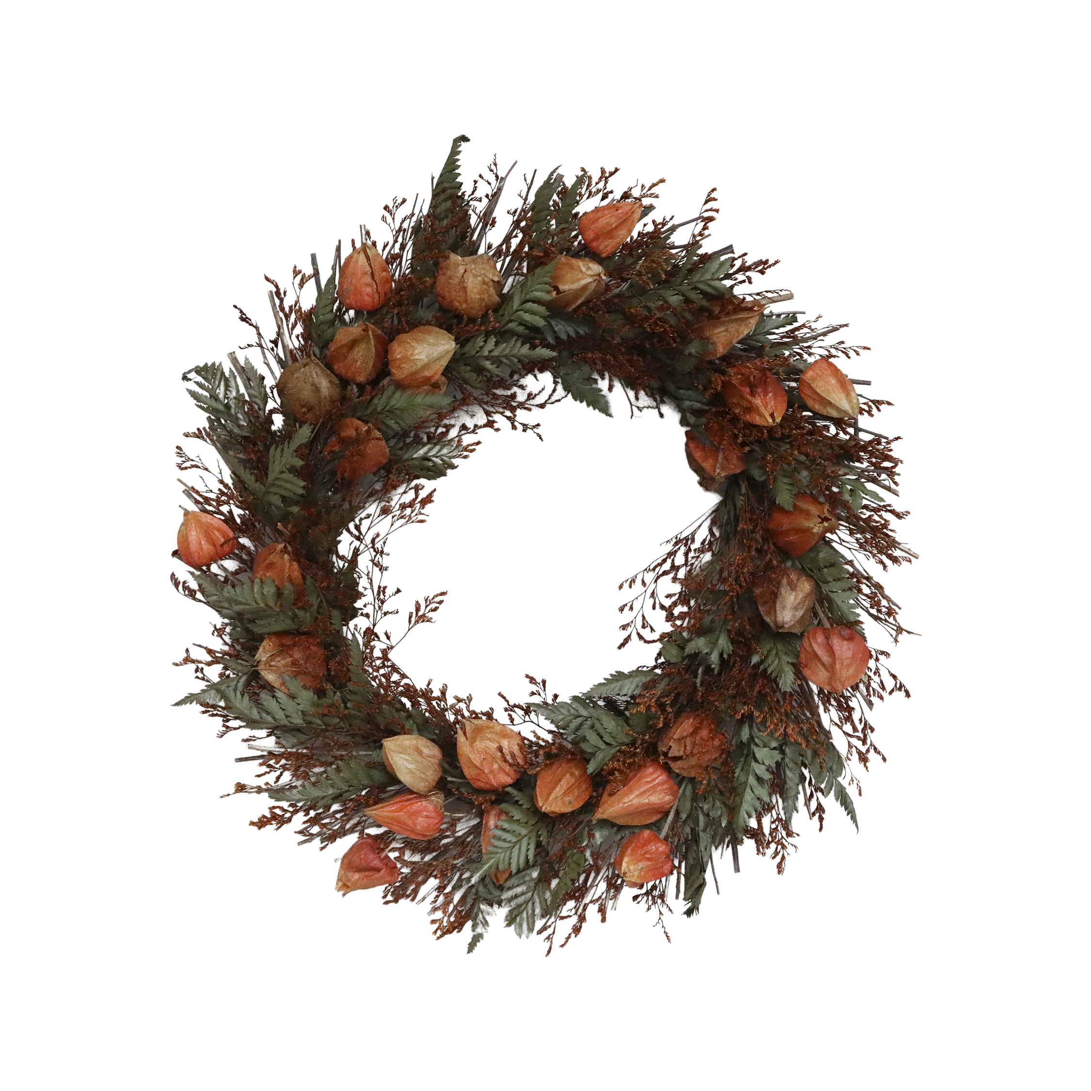 Fleur Kranz mit Blumen, Rattan, terracotta, 46 cm