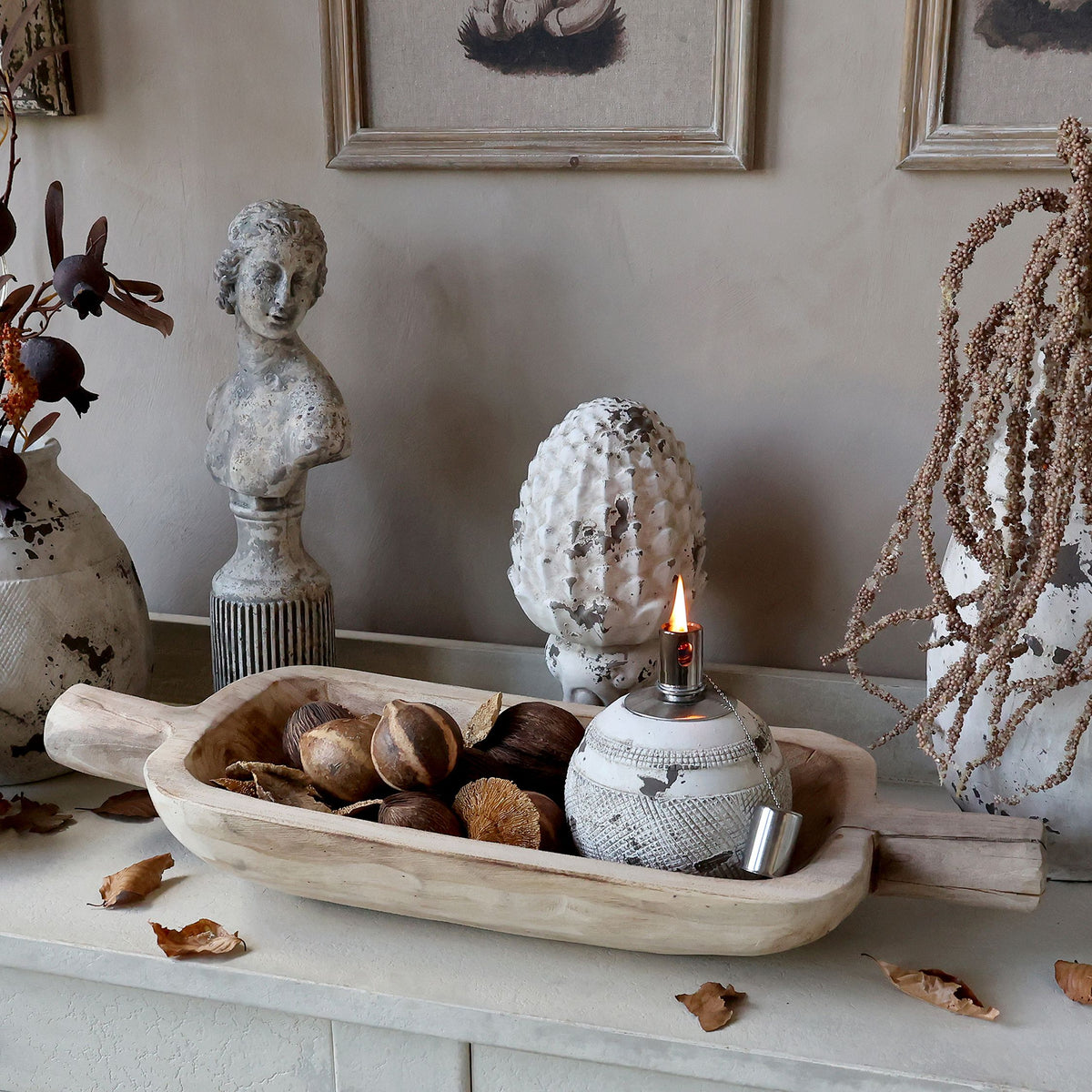 Fleur getrocknete Blumenkugeln, verschiedene Größen, natur