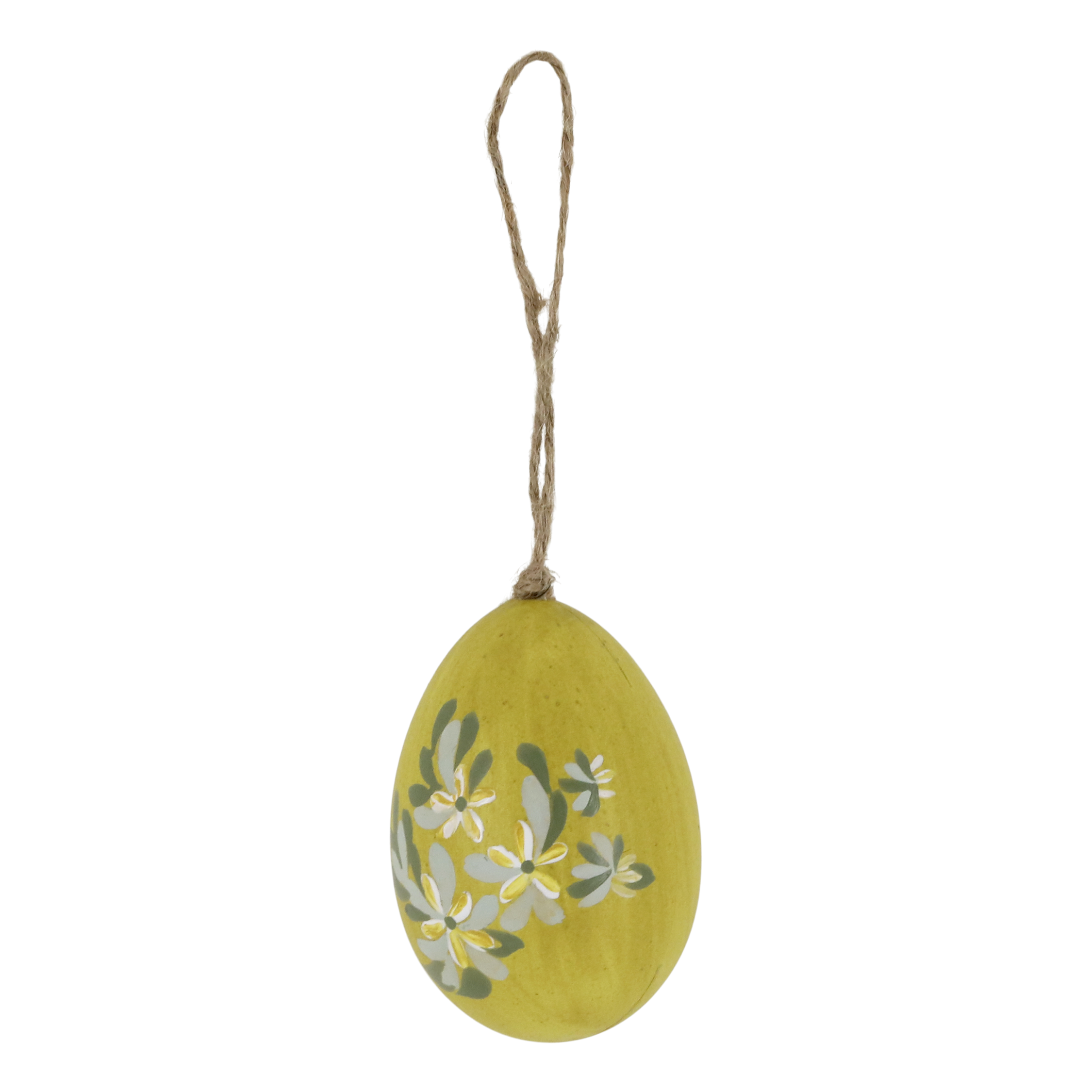 Osterei mit handgemalten Blumen, 7 cm hoch, Kunststoff