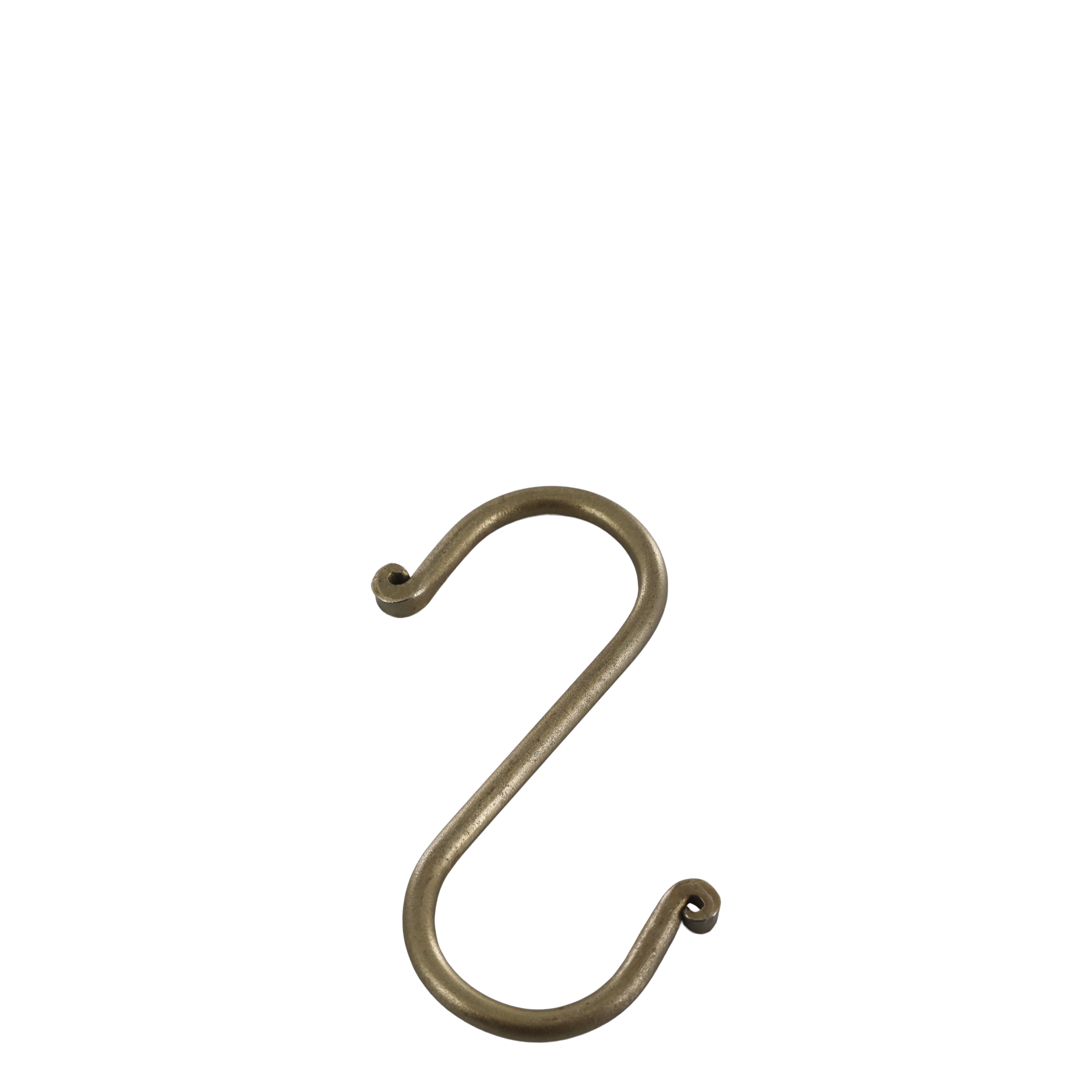 S-Haken aus Messing in Antik-Optik, 11 cm hoch