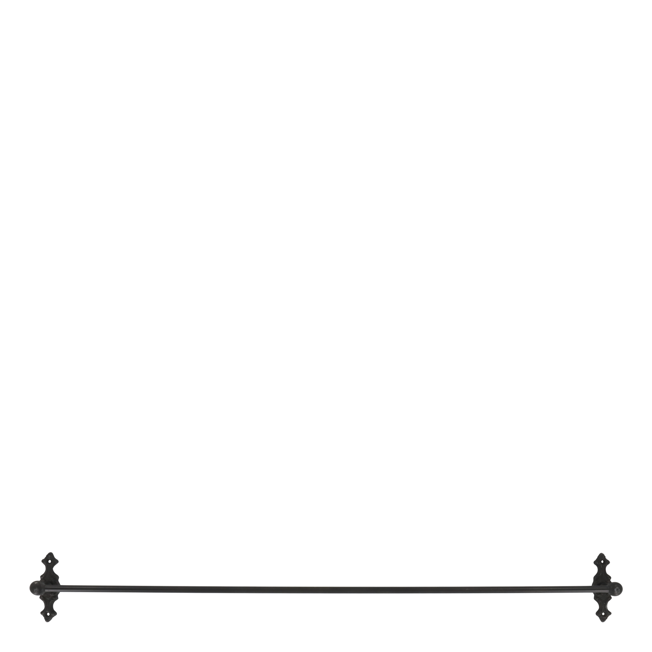 Kleiderhakenbrett aus Eisen, 80 cm lang, antique kohle