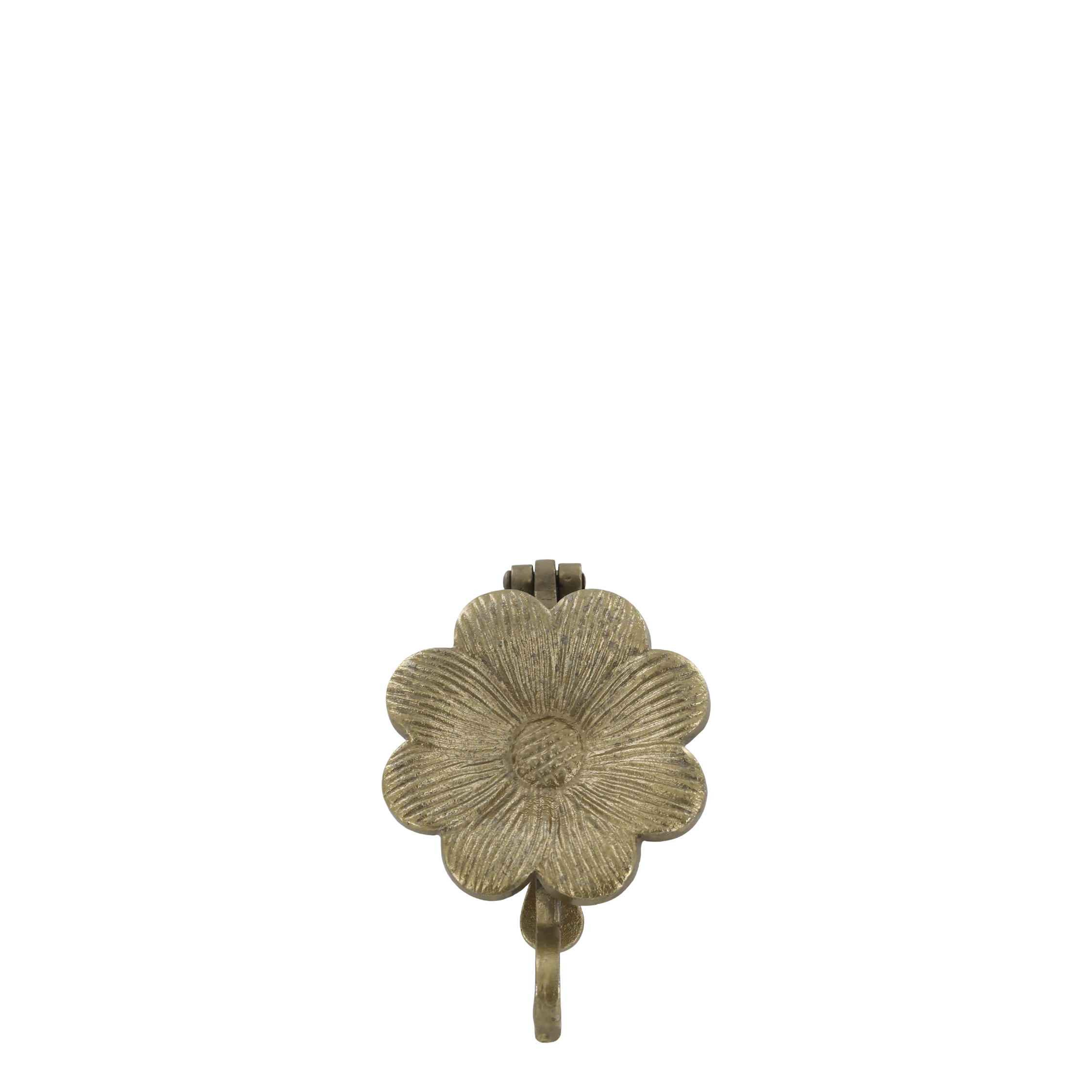 Türklopfer mit Blumenmotiv aus Messing und Eisen, antik