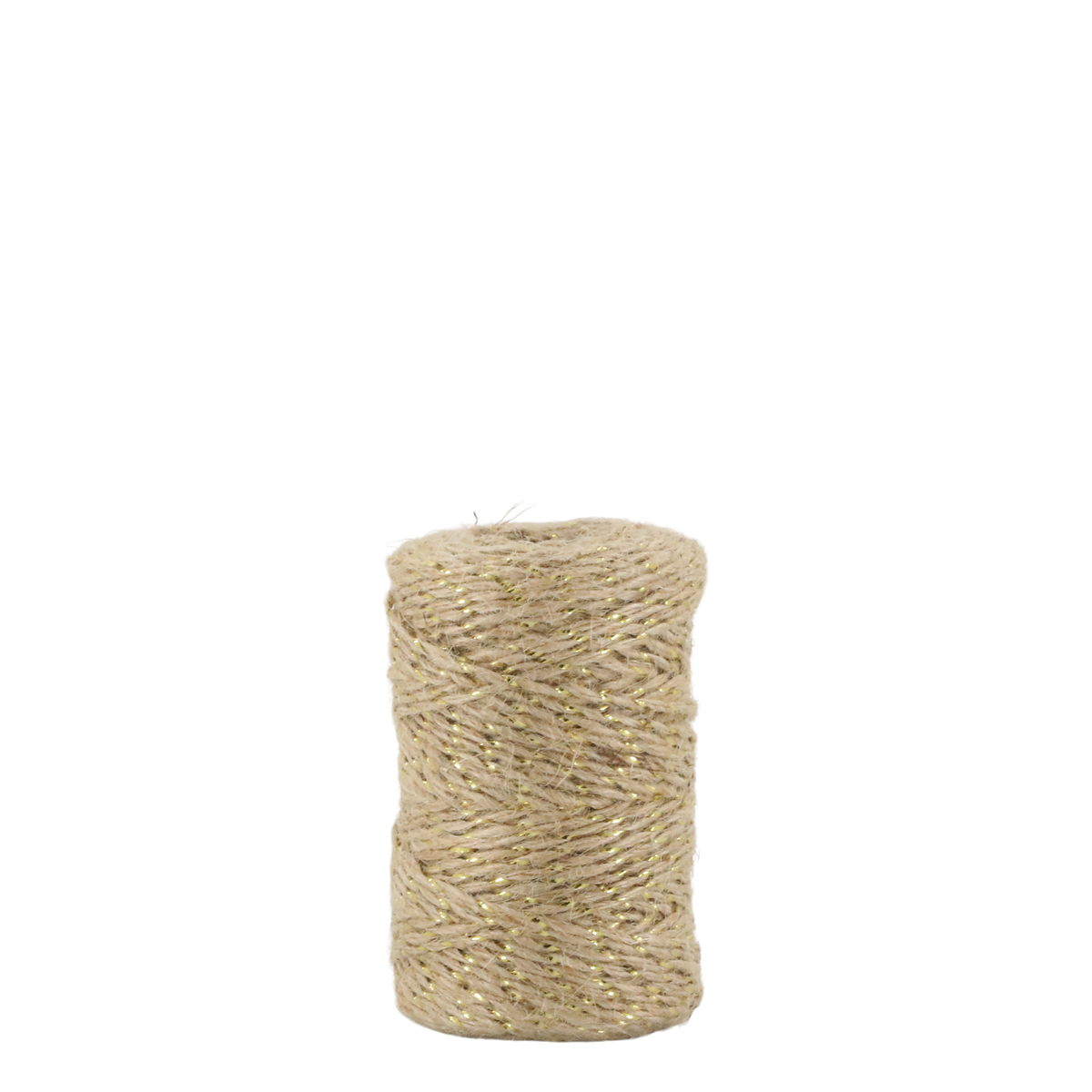 Juteband mit Golddraht, 50 m, creme