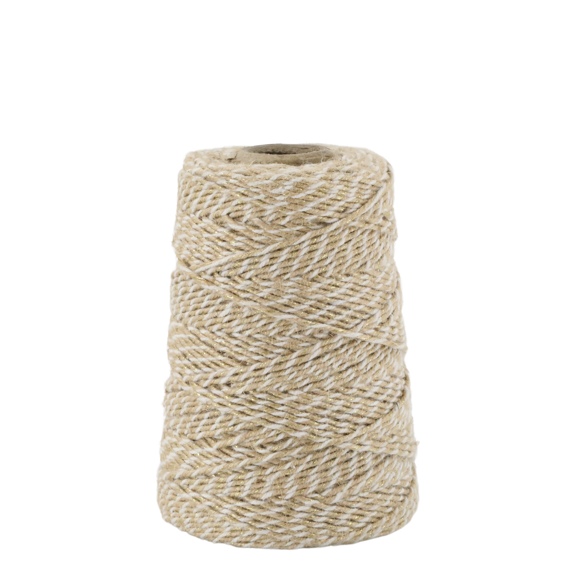 Jute Ribbon w. gold thread L160 m white/beige
