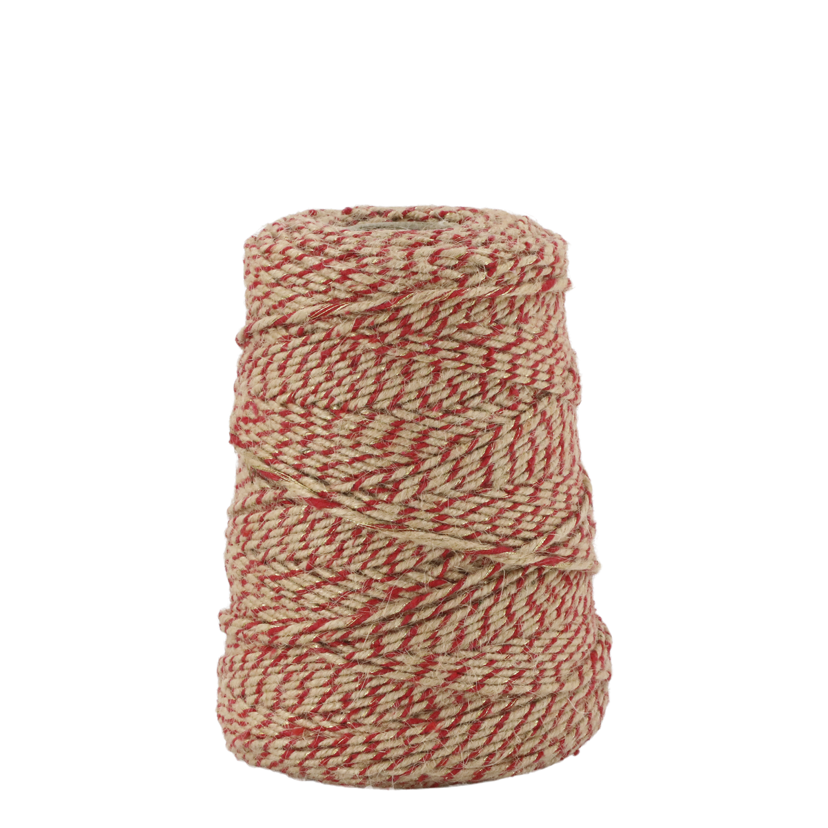 Juteband mit Golddraht, 160 m, Creme/Beige
