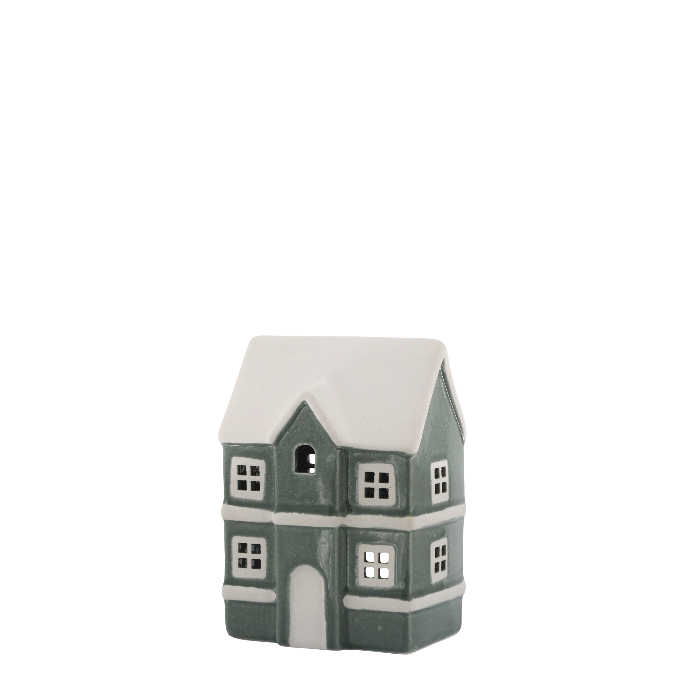Chamonix House for tealights H14.5/L10/W8 cm verte