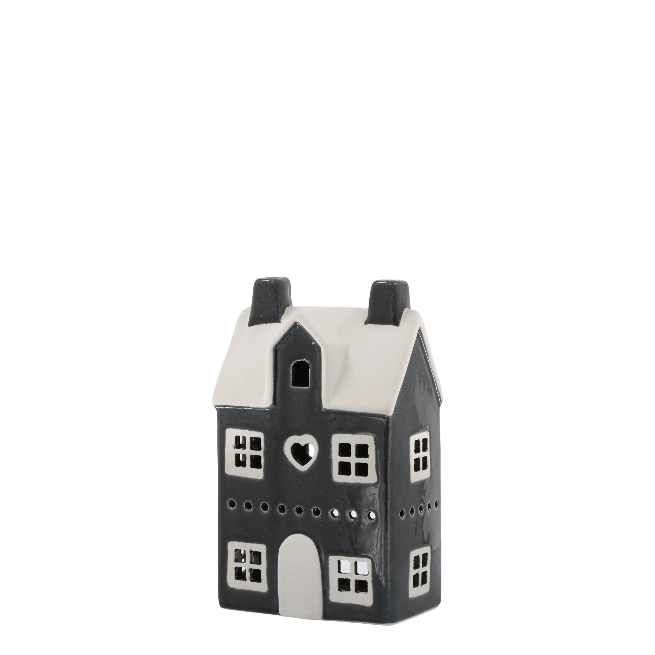 Teelichthalter Chamonix Haus aus Steingut, 18 cm hoch
