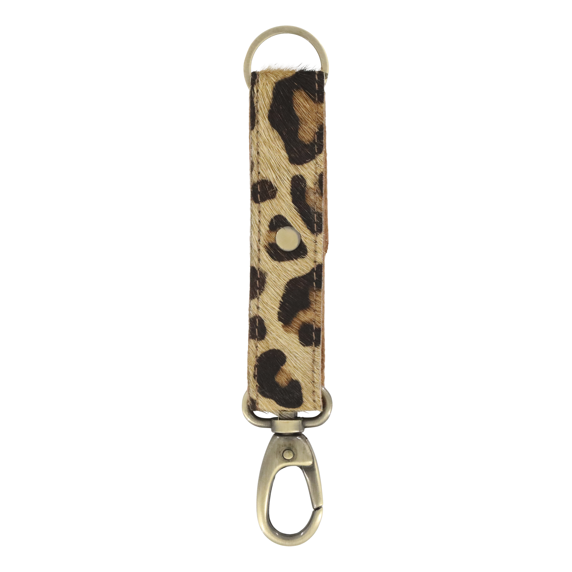 Schlüsselanhänger aus Leder mit Leopardenmuster