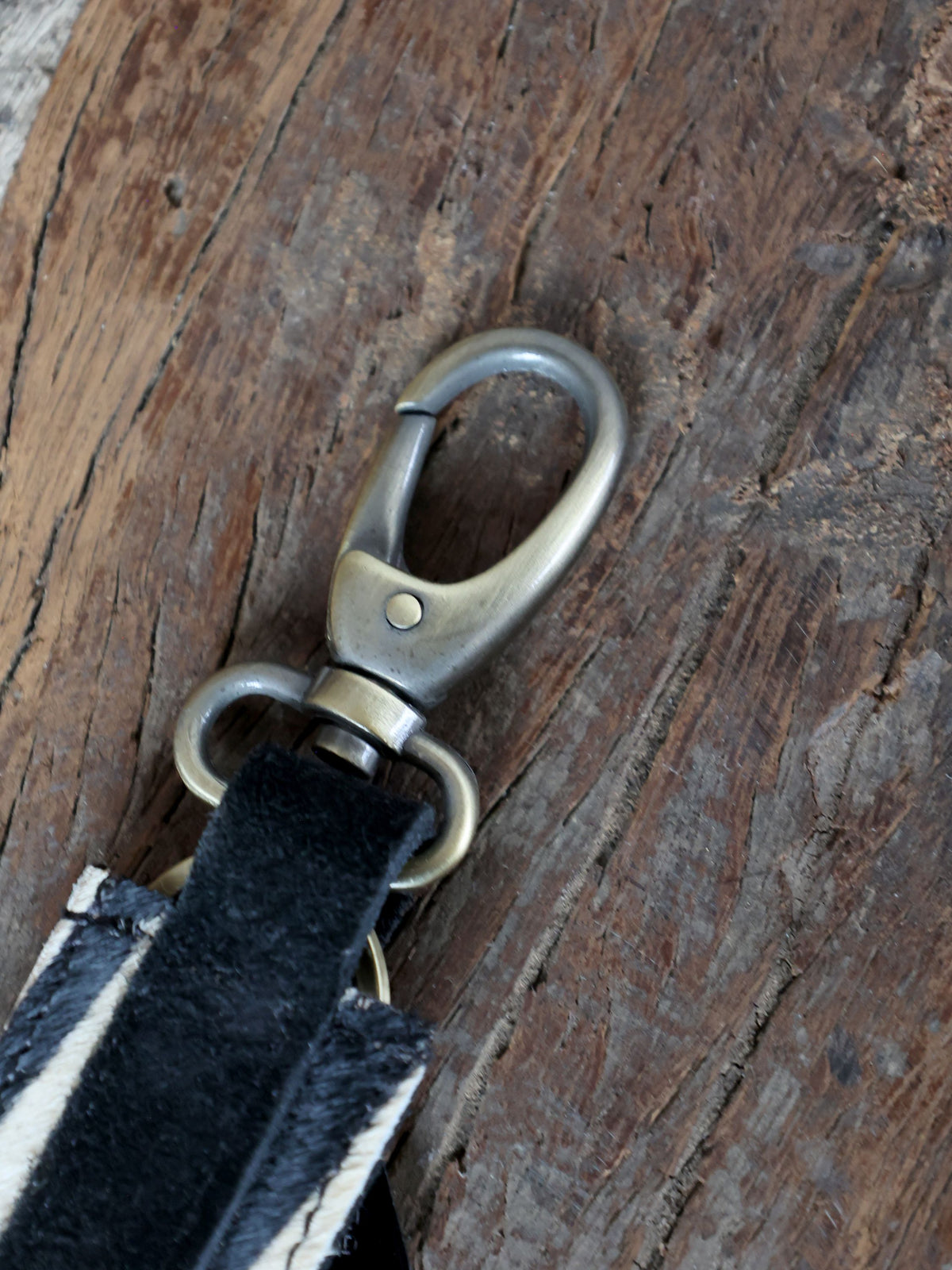 Leder Schlüsselanhänger mit Zebradrück, 28,5 cm