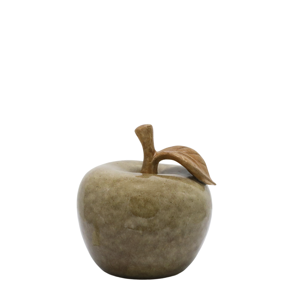 Deko für Regal: Apfel aus Steingut, latte, 13 cm hoch