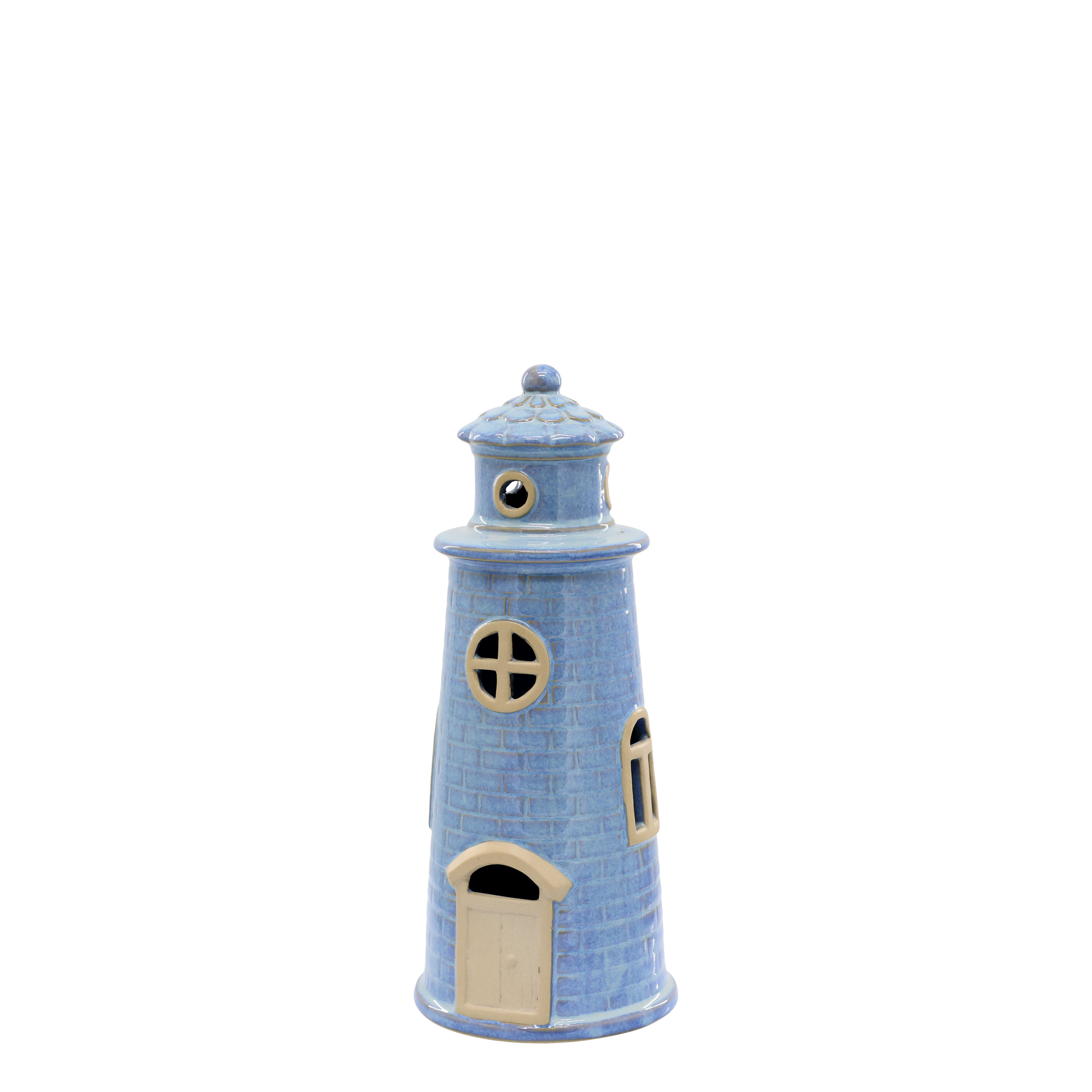 Lighthouse w. LED H27/D11.5 cm opal