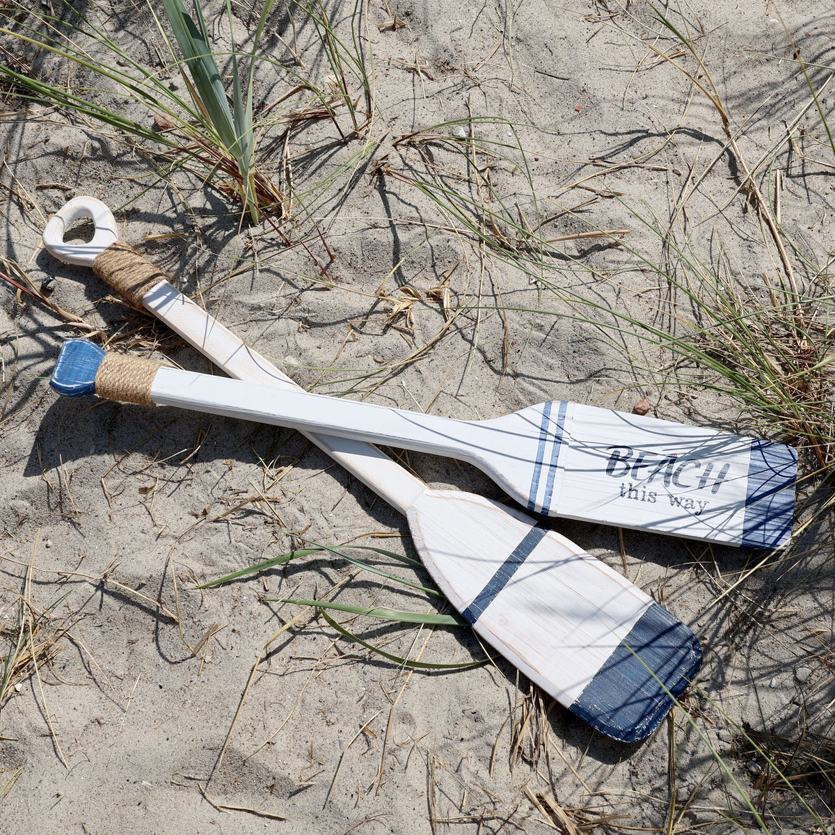Ruder mit Text aus MDF und Hanfseil, maritime Dekoration