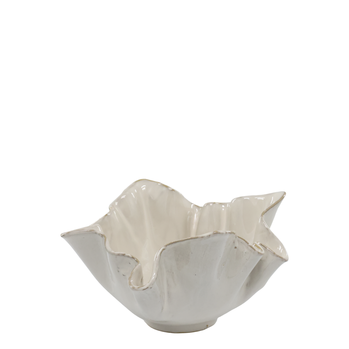 Tablett mit Schweizer Kante, Steingut, antique creme, 22 cm