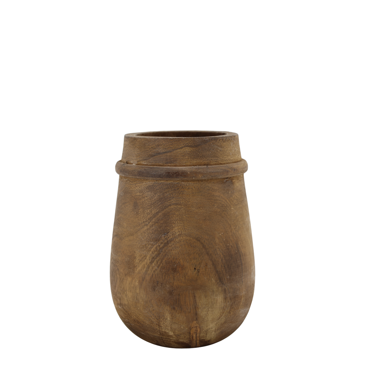 Grimaud Vase aus Recyclingholz, 23 cm hoch, natur