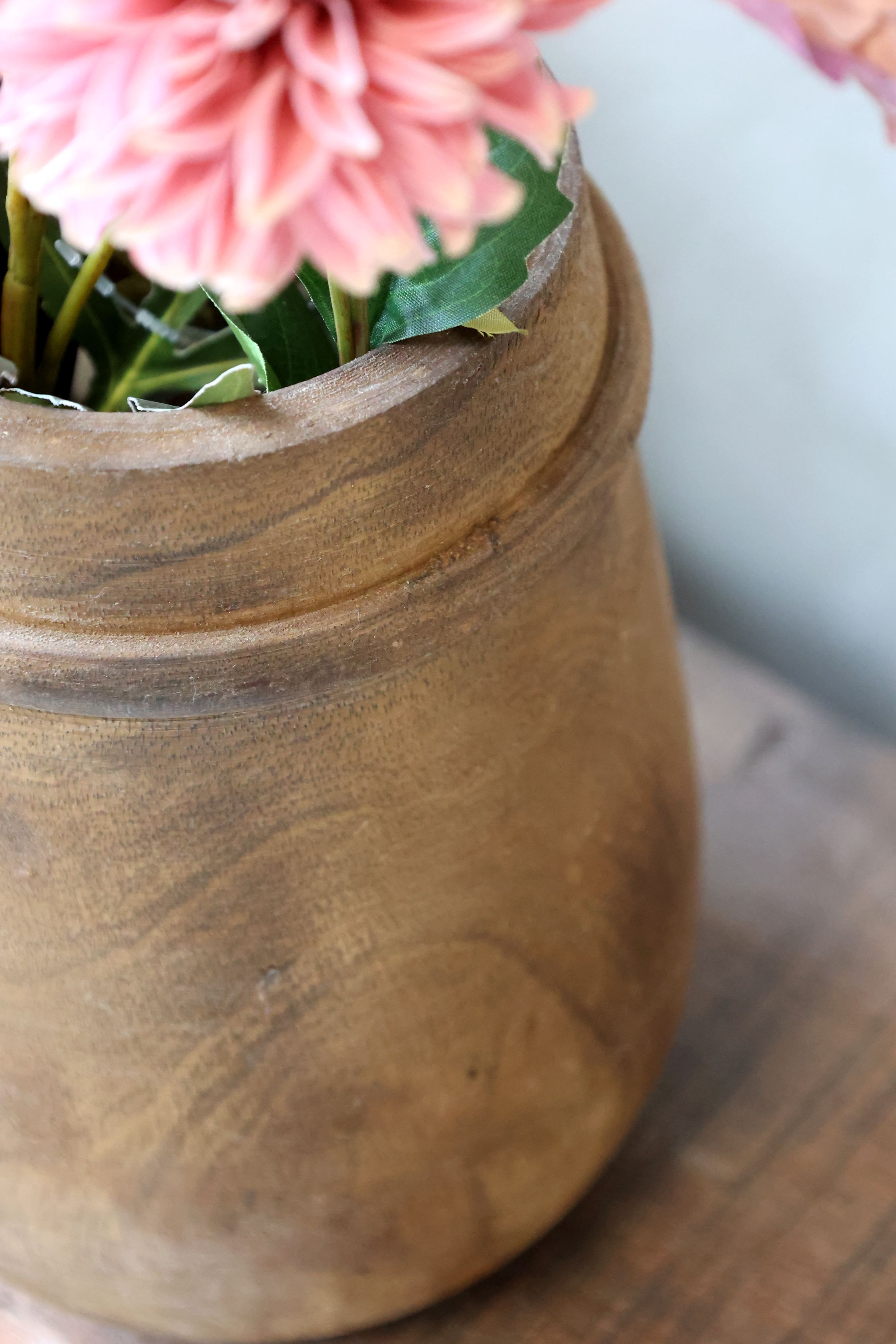 Grimaud Vase aus Recyclingholz, 23 cm hoch, natur