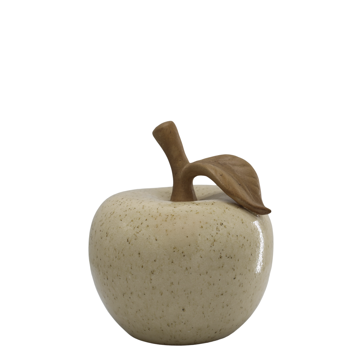Deko für Regal: Keramik-Apfel, 16 cm, creme