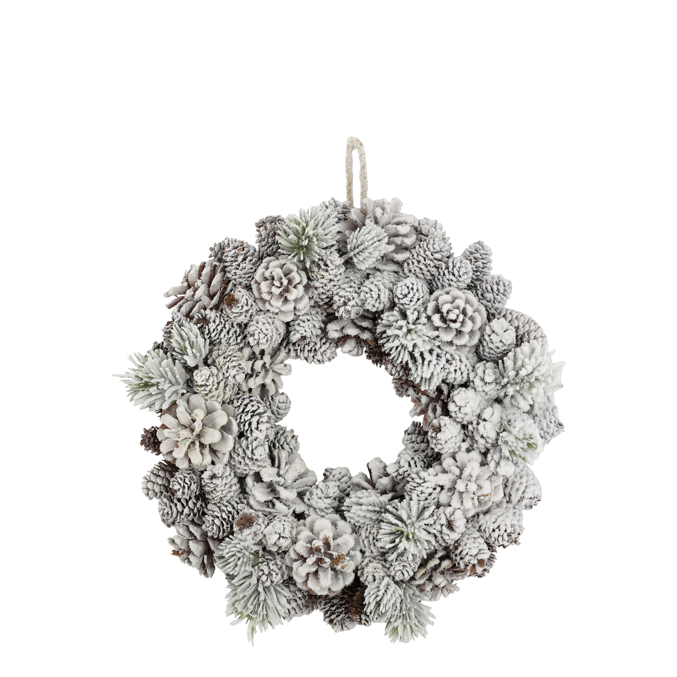 Fleur Kranz mit Zapfen und Schnee, 33 cm Durchmesser