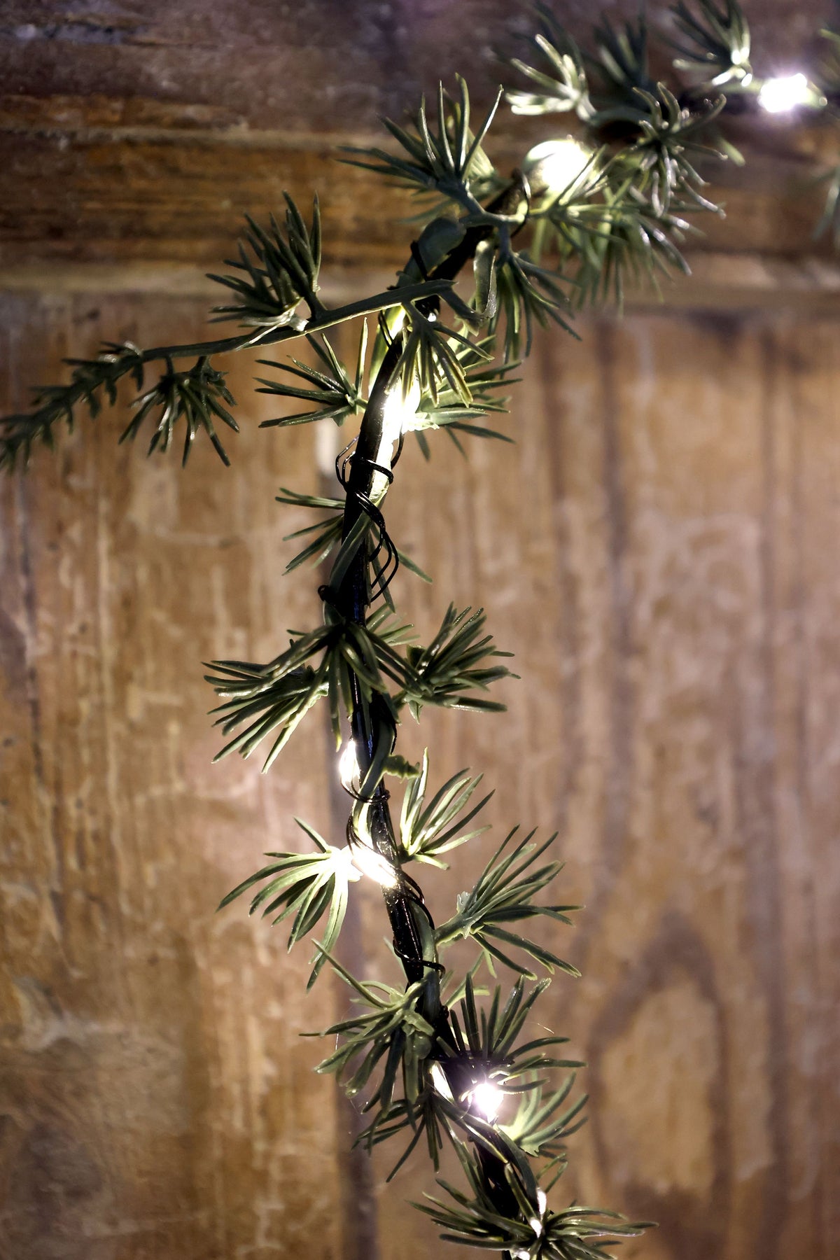 Fleur Kranz Herz mit 25 LED-Lichtern, grün, 32 cm