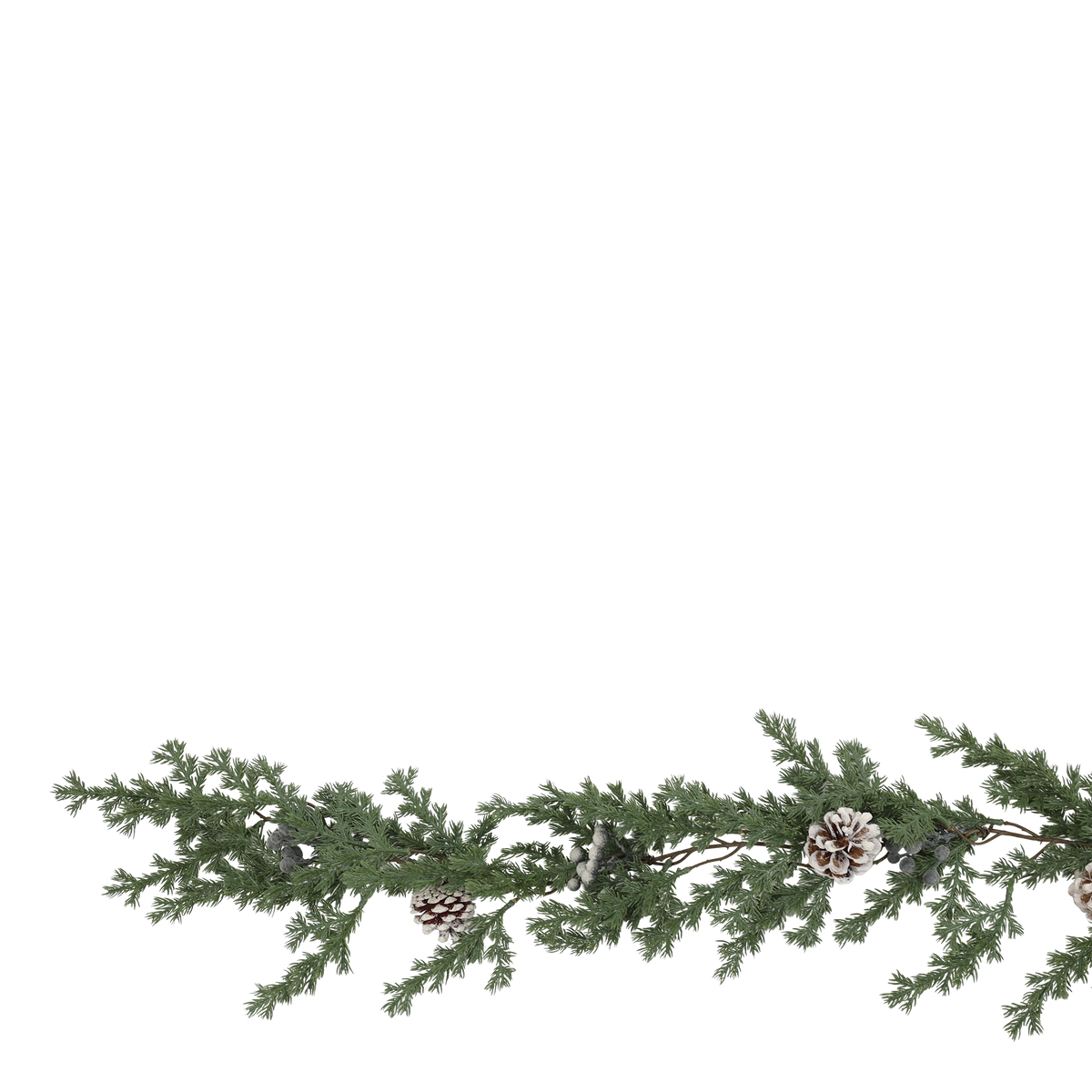 Kunst-Ranke mit Zapfen und Beeren, 200 cm, grün