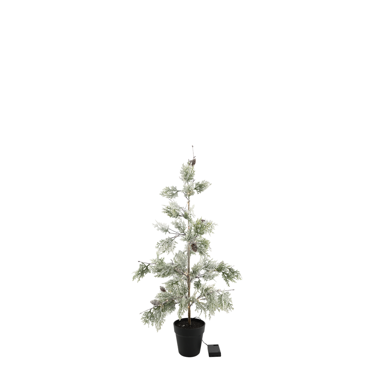 Tannenbaum mit Schnee und LED, 90 cm hoch, grün