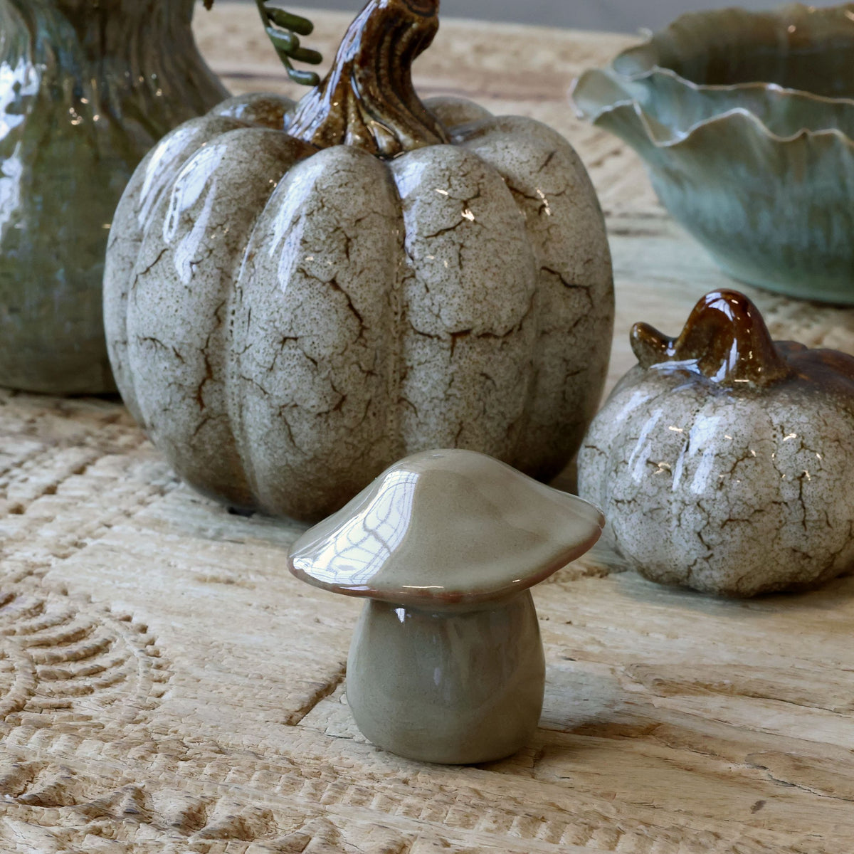 Keramik Pilz Deko 7 cm hoch – Landhausstil