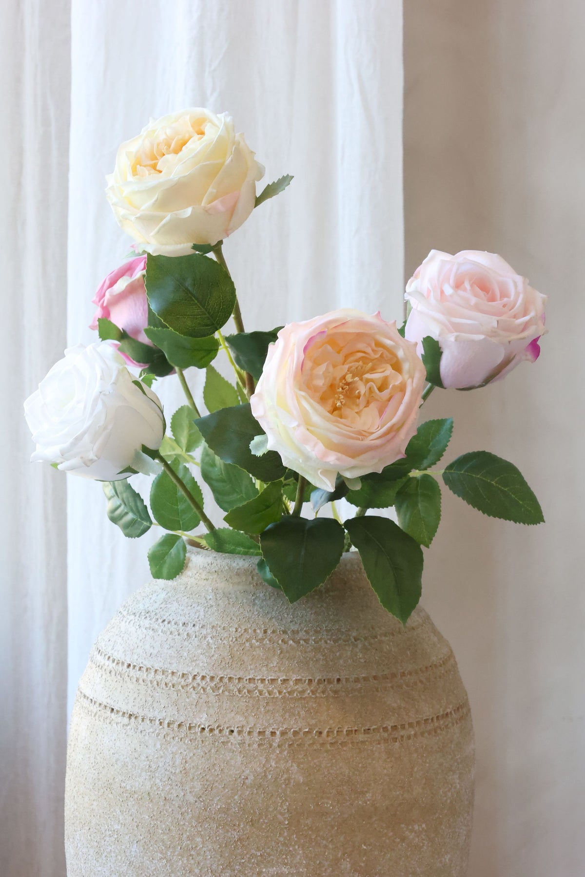 Kunstblume Fleur Rose Silk Touch, Höhe 43 cm, rosa