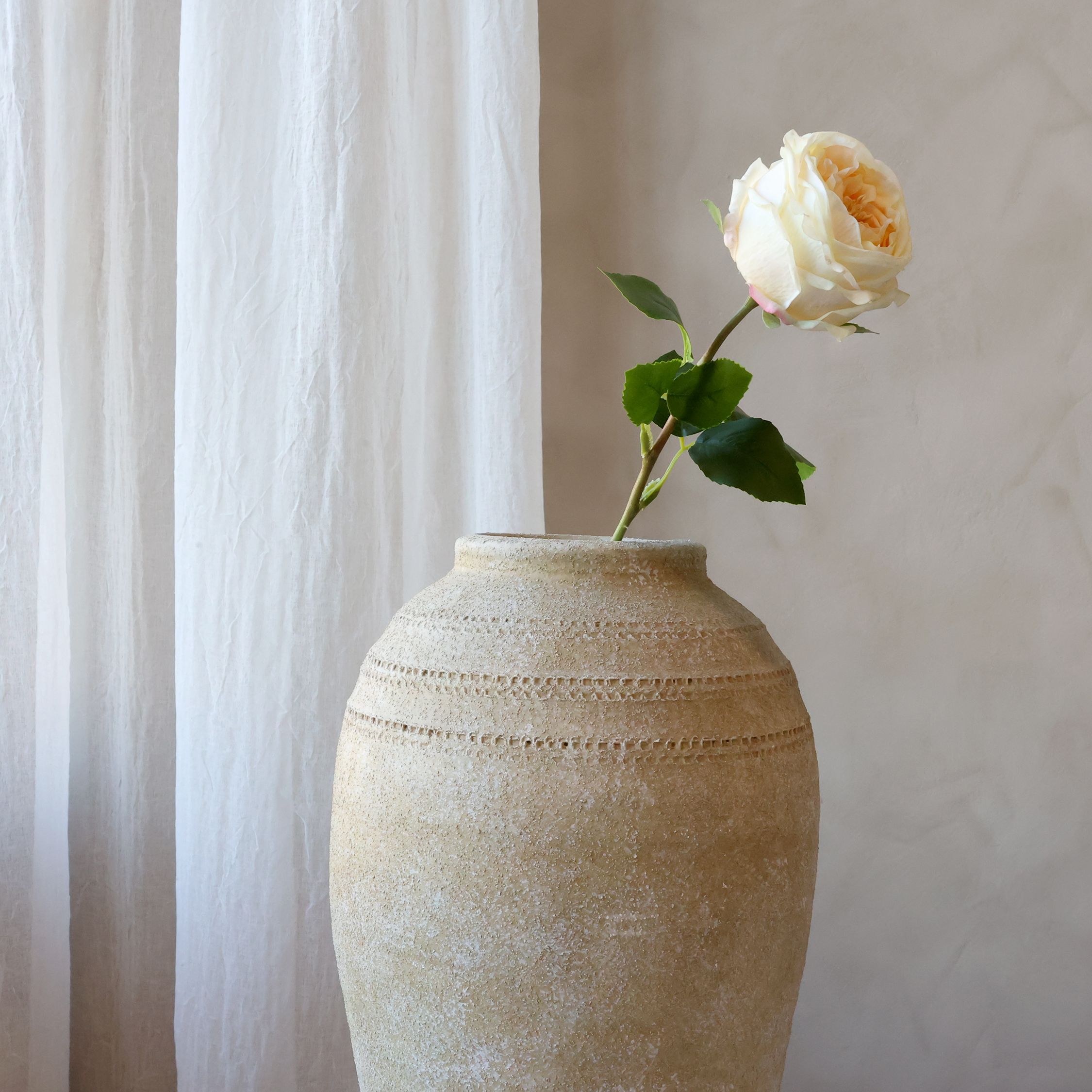 Kunstrose Blume Fleur Silk Touch Champagner 48 cm