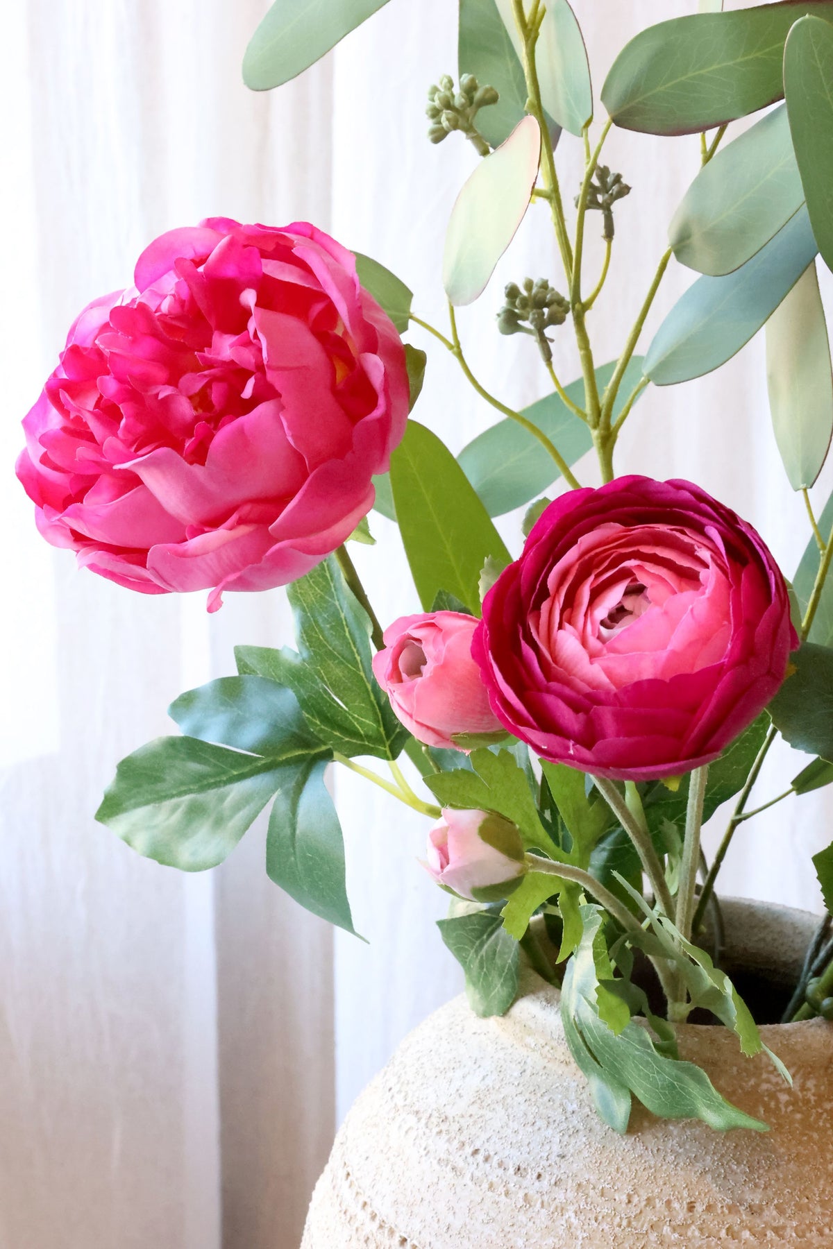 Tischlampe mit Touch: Fleur Pfingstrose Silk Touch, 60 cm